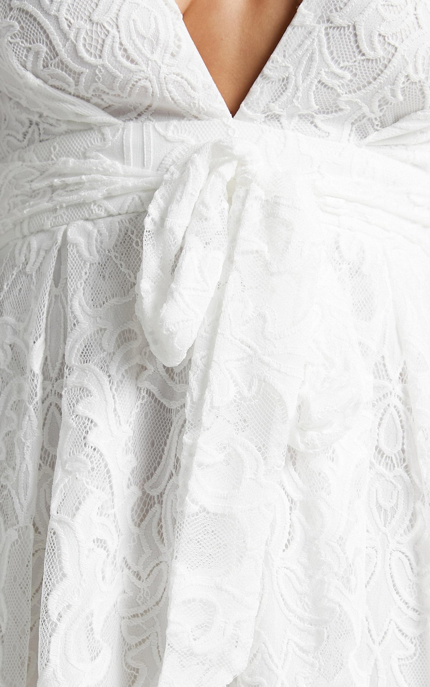 New World Playsuit in White Lace