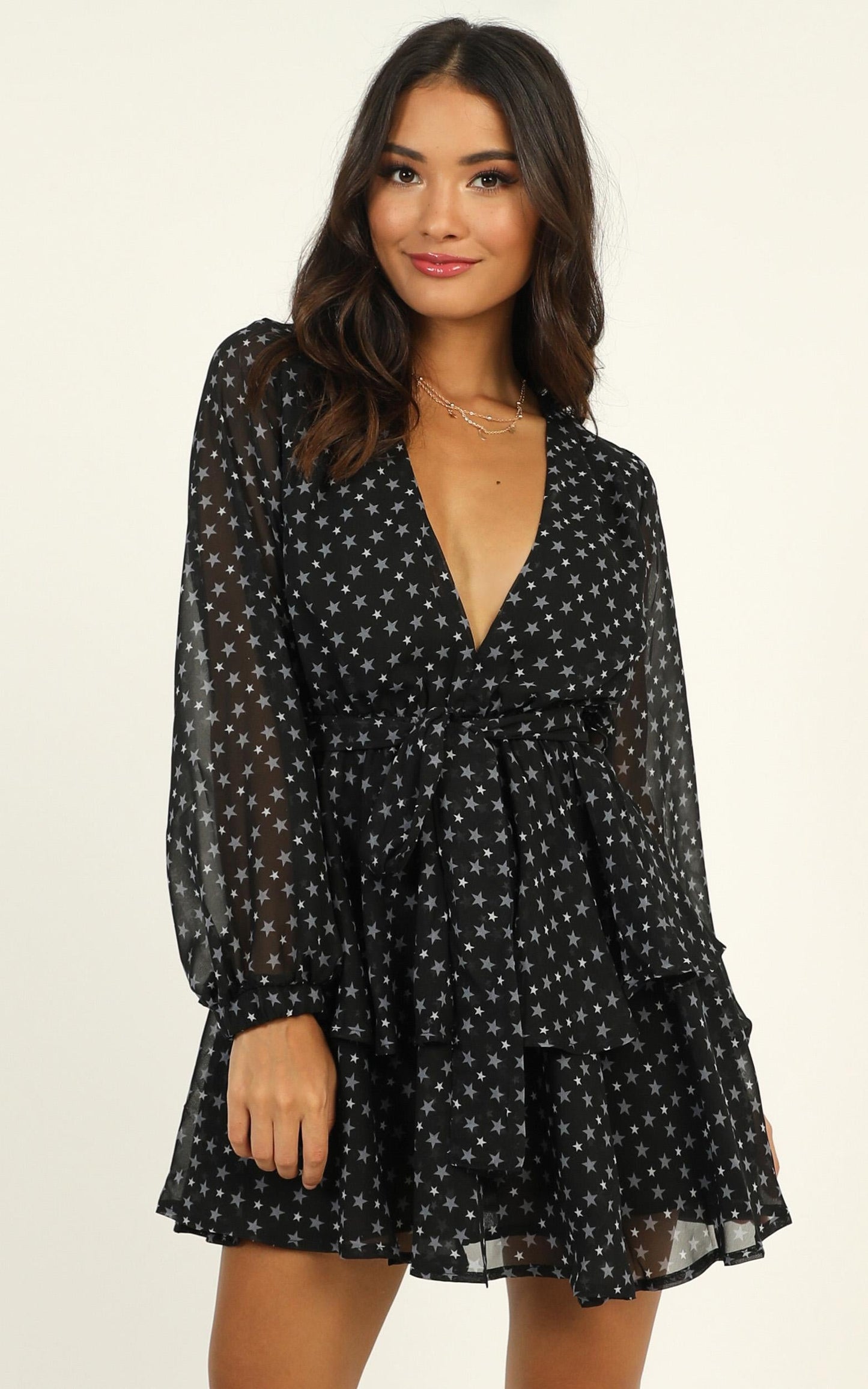 Lioness - No Sleep Dress In Black Print