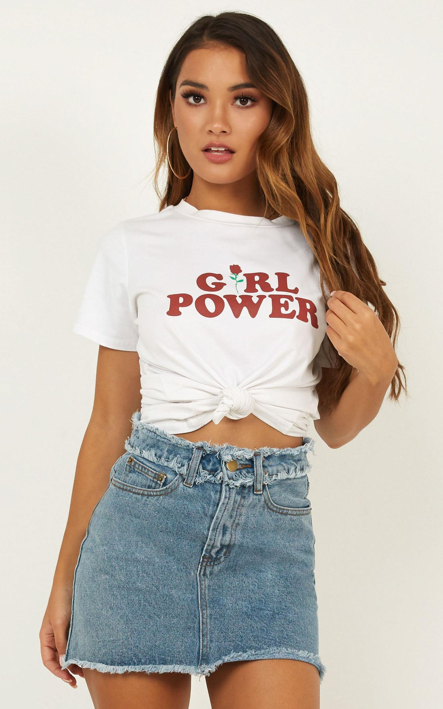 No Stopping Us Denim Skirt In Mid Wash