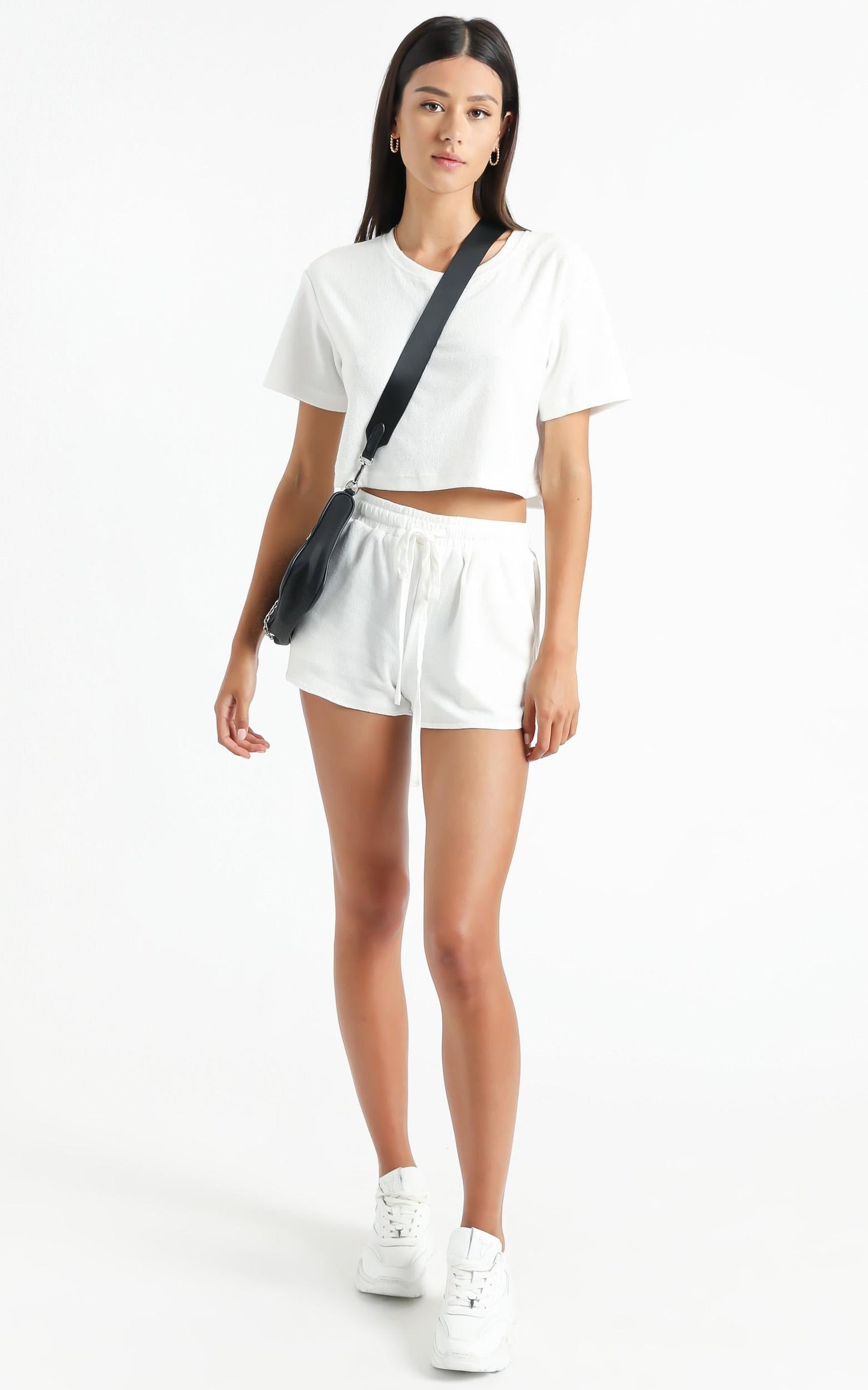 Nori Two Piece Set in White Terry Towelling