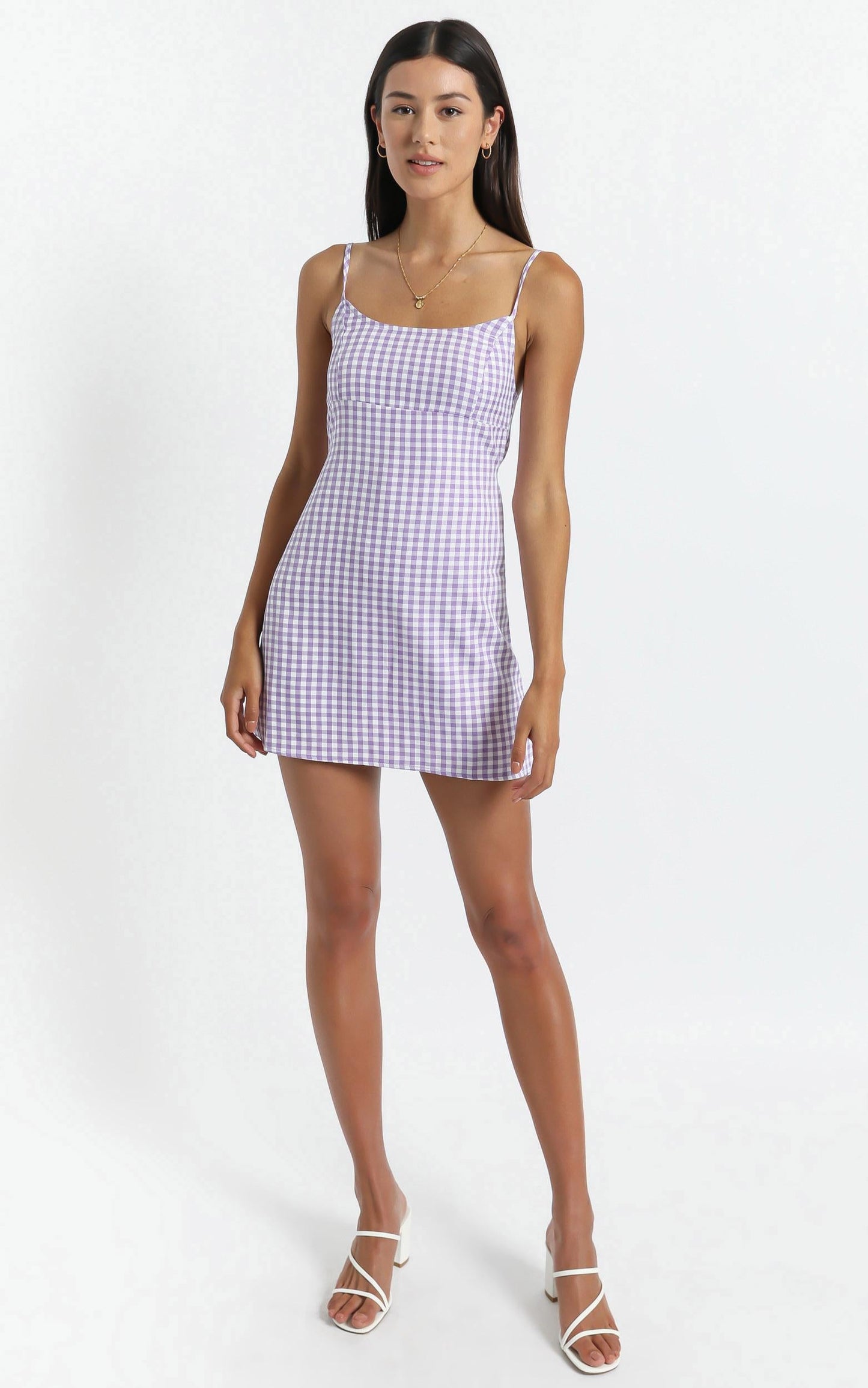 Elsie Dress in Purple Check