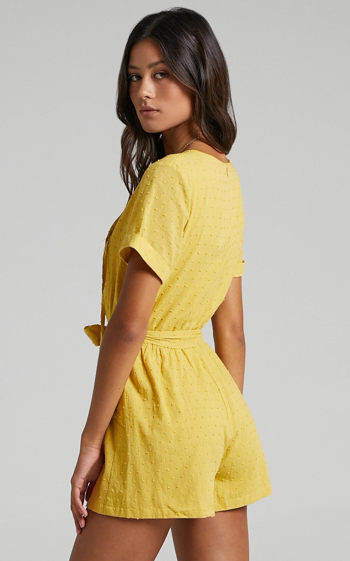 Northern Sun Playsuit in Mustard Dobby