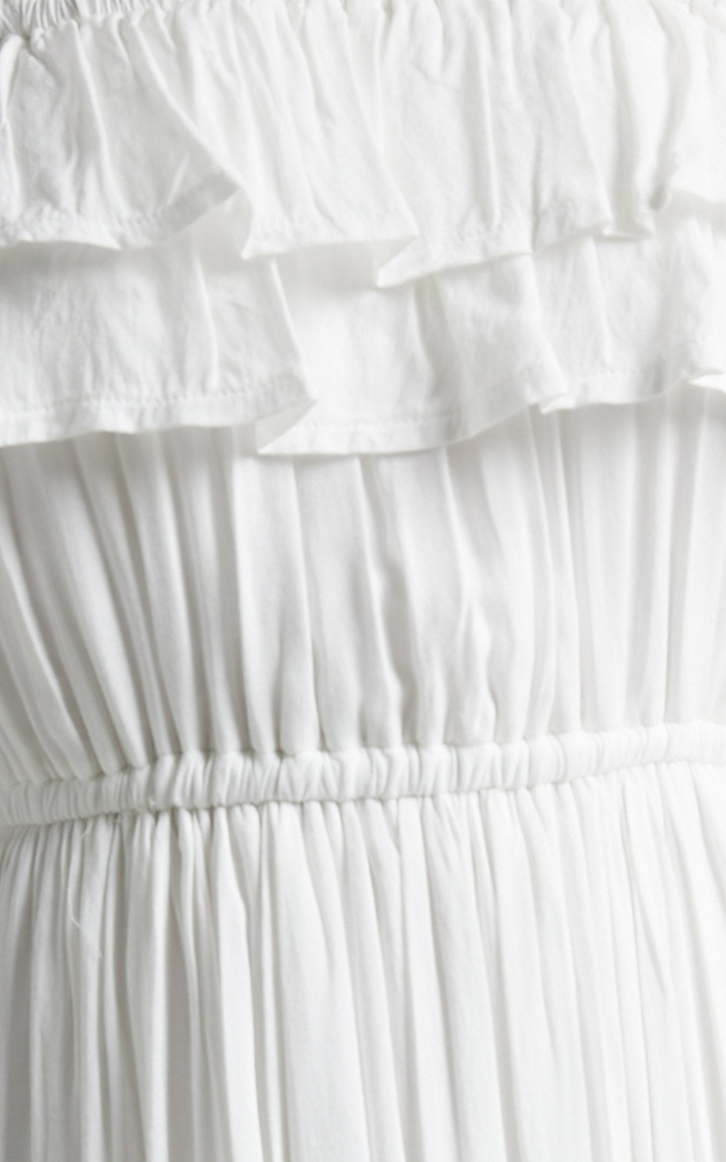 Notre Dame Midi Dress - Off Shoulder Dress in White