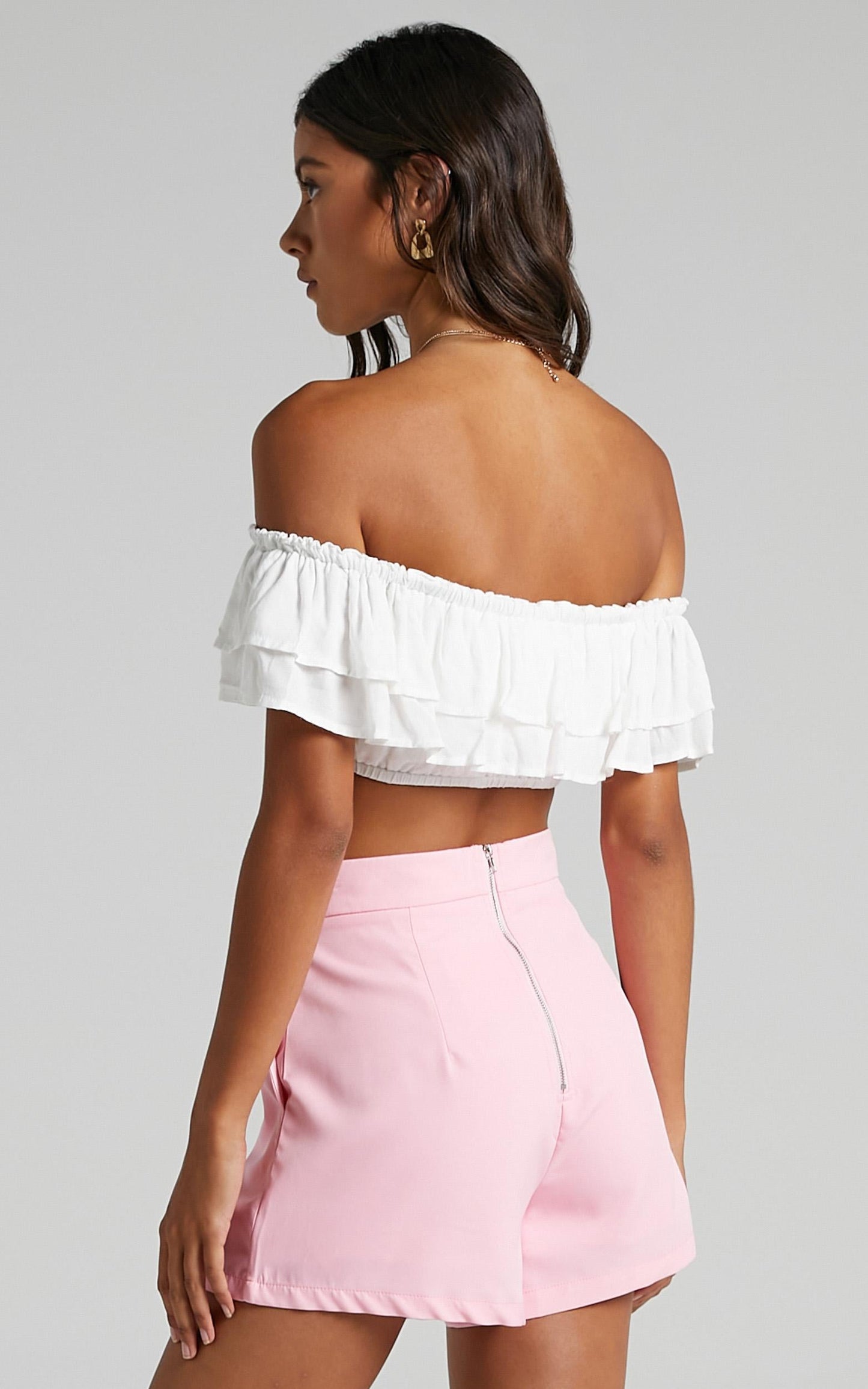 Notre Dame Crop Top in White