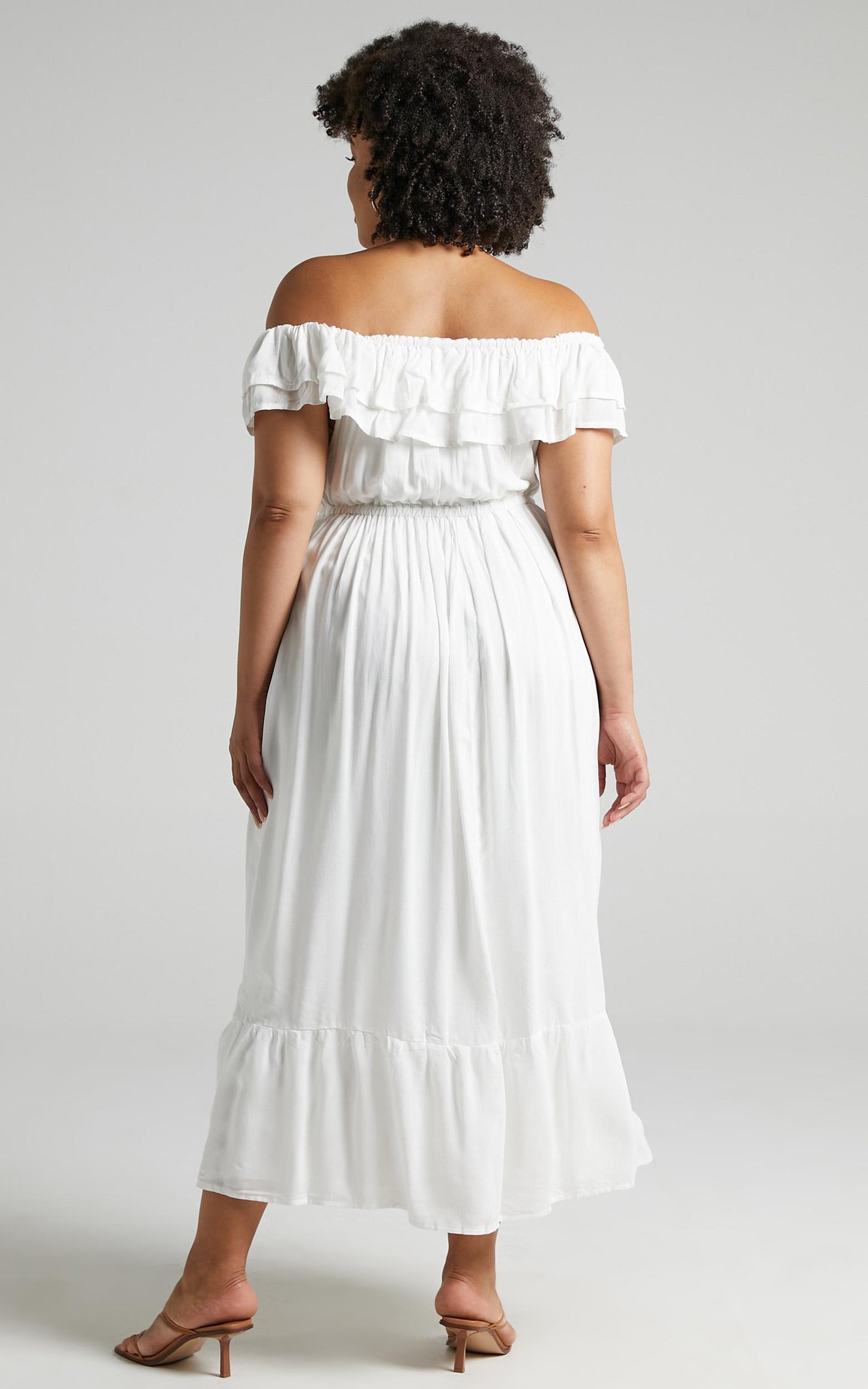 Notre Dame Midi Dress - Off Shoulder Dress in White