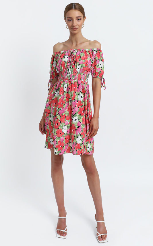 Octavia Dress in Pink Floral