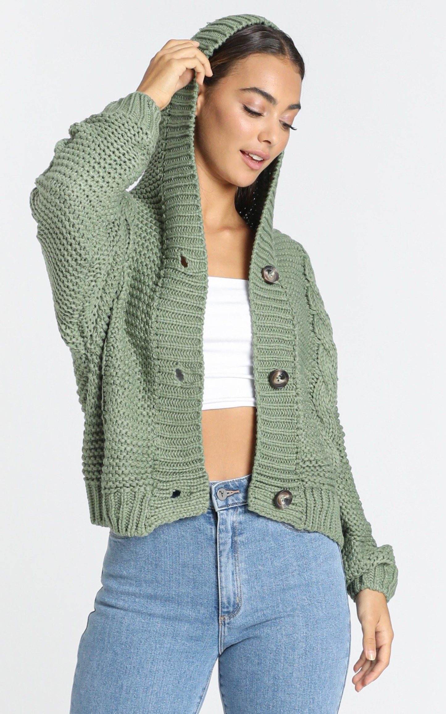 Allie Cardigan in Olive