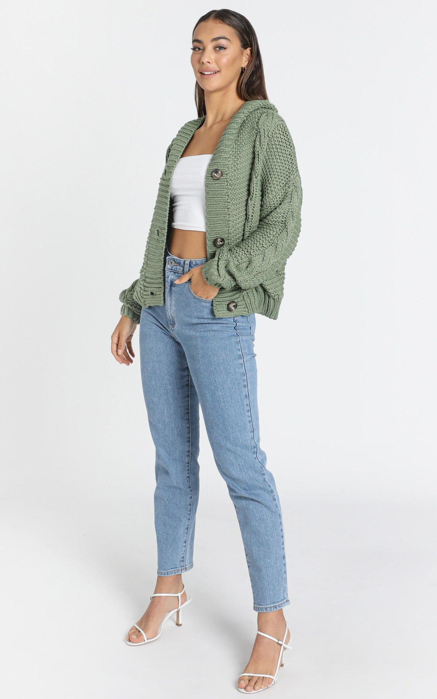 Allie Cardigan in Olive