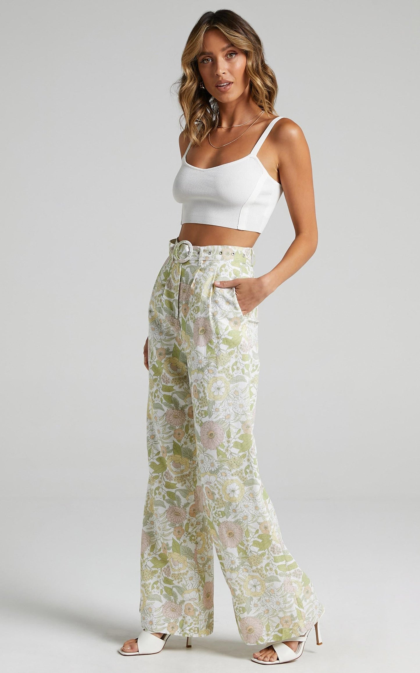 Charlie Holiday - Carribean Pant in Forest Olive Floral