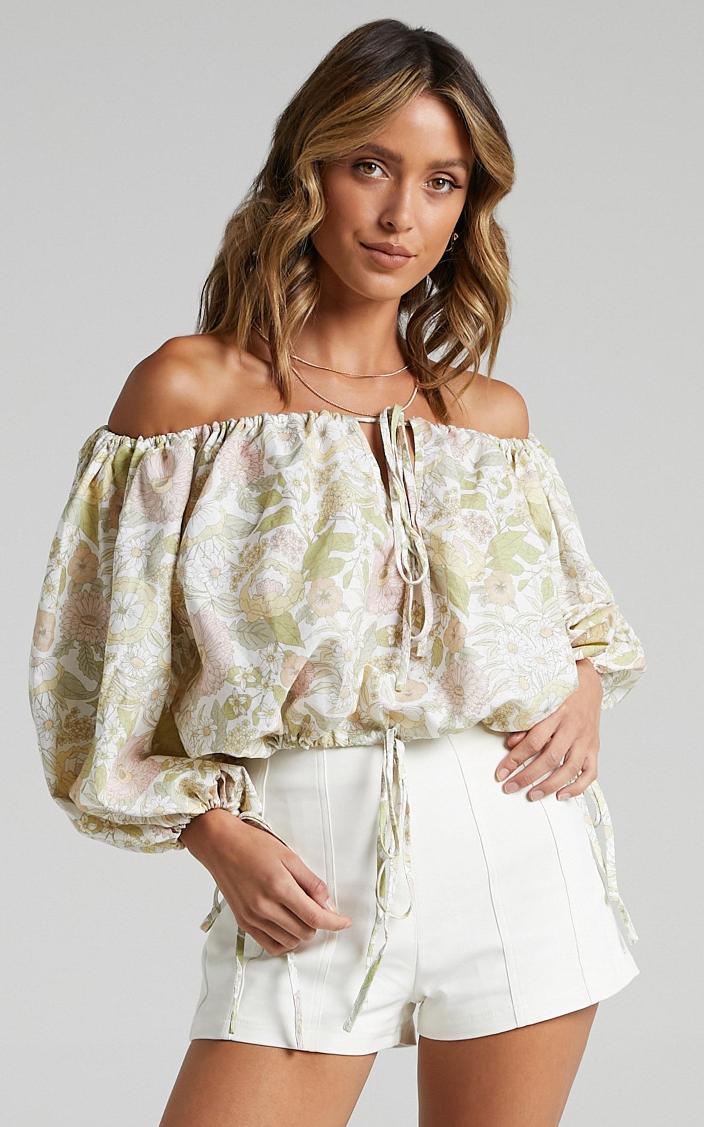 Charlie Holiday - Mila Blouse in Forest Olive Floral