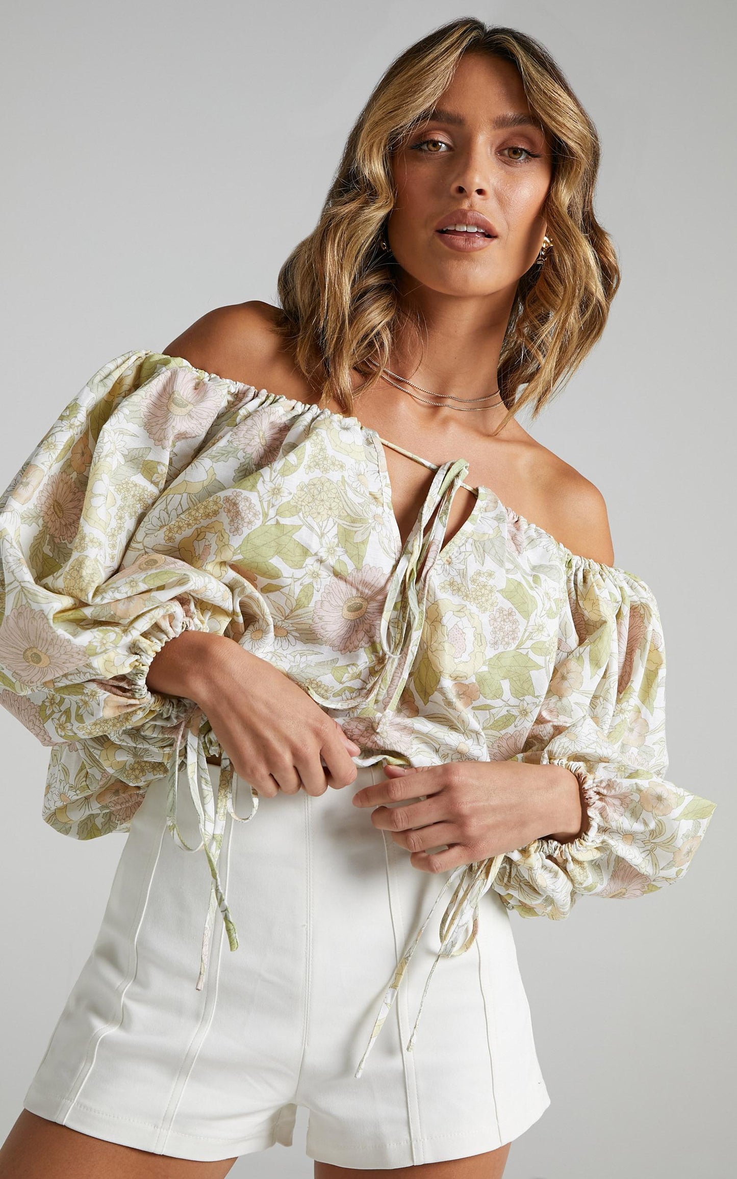 Charlie Holiday - Mila Blouse in Forest Olive Floral