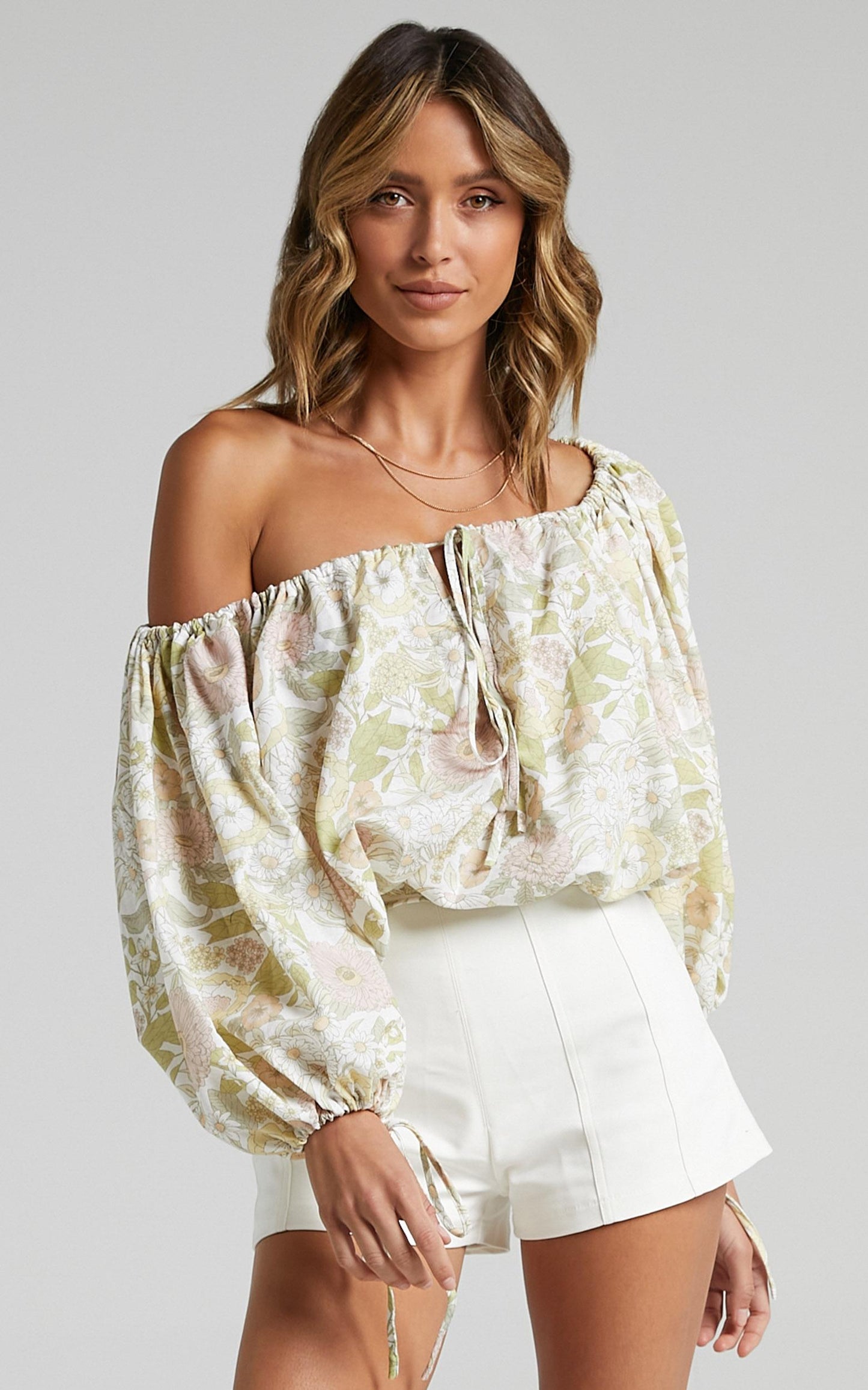 Charlie Holiday - Mila Blouse in Forest Olive Floral