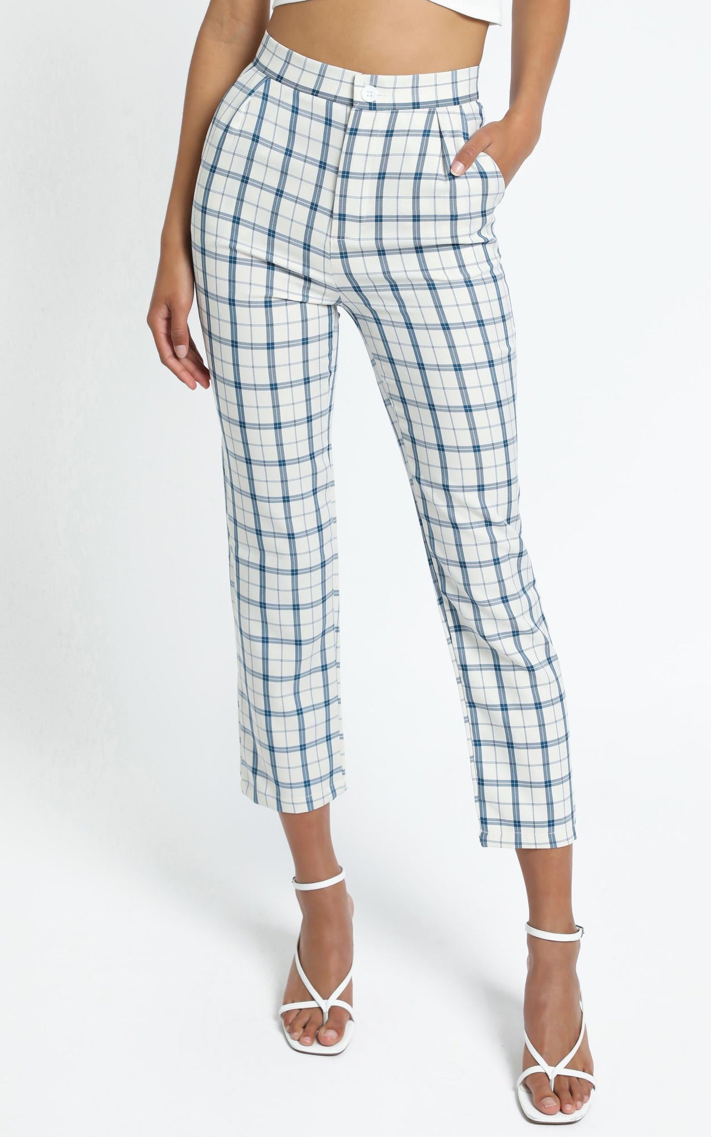 Ollie Pants in Light Blue Check