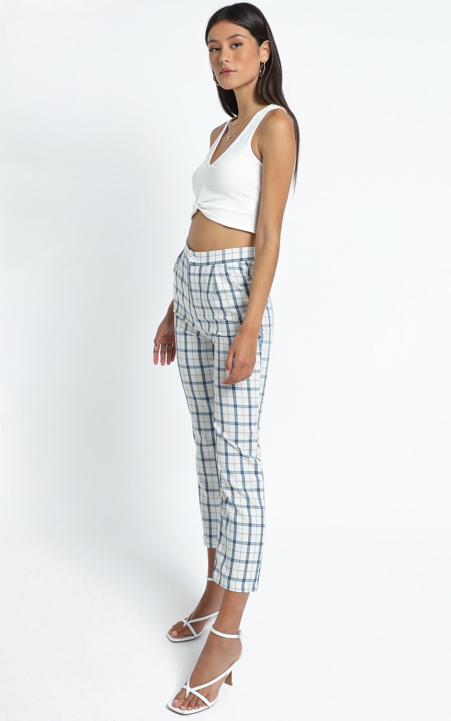 Ollie Pants in Light Blue Check