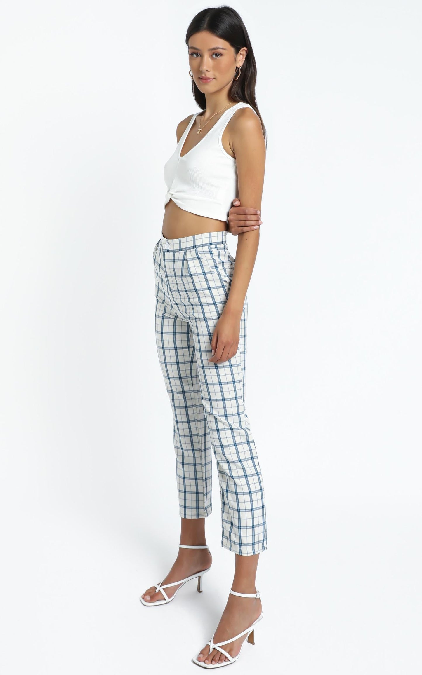 Ollie Pants in Light Blue Check