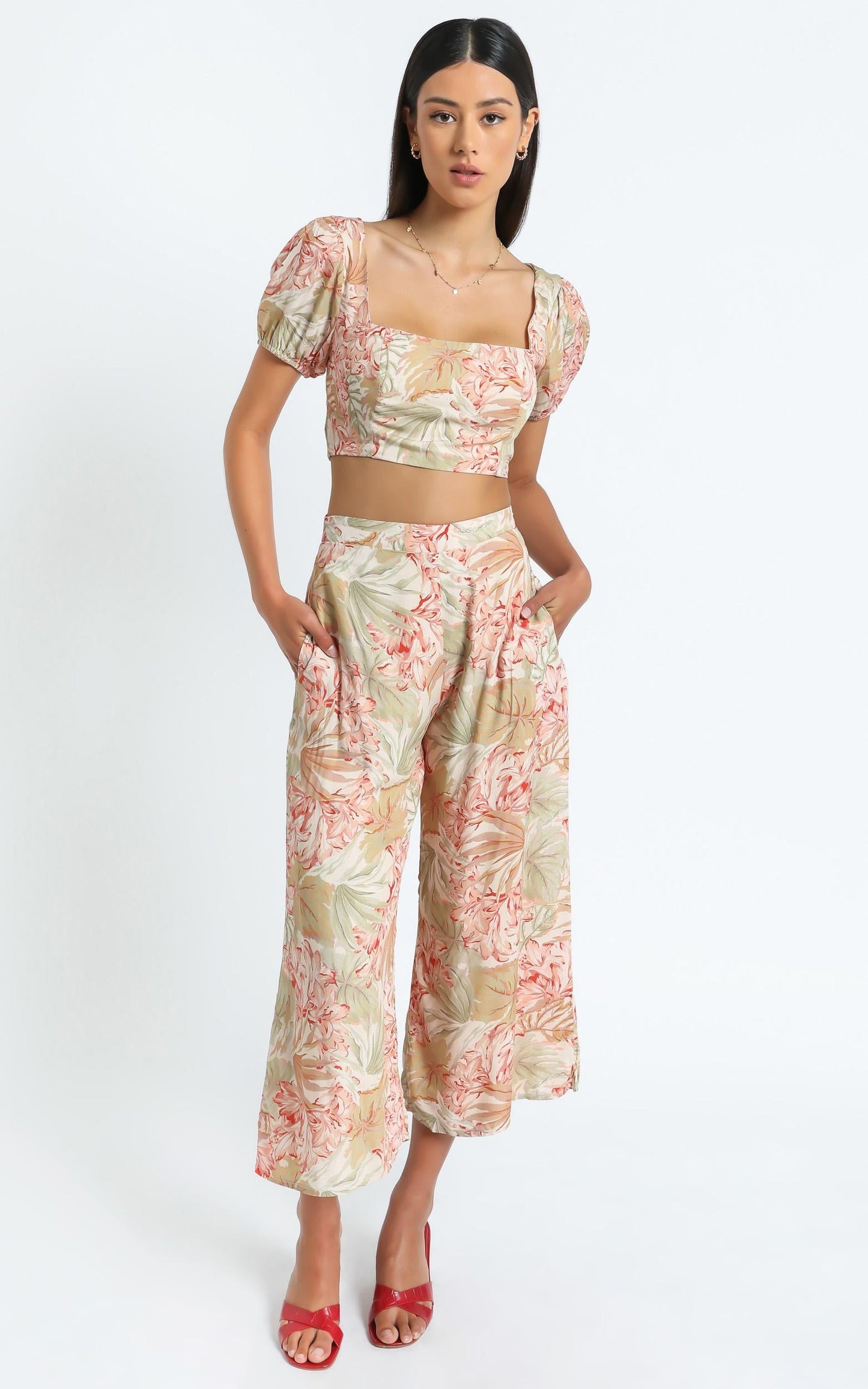 Olympia Two Piece Set in Palm Print