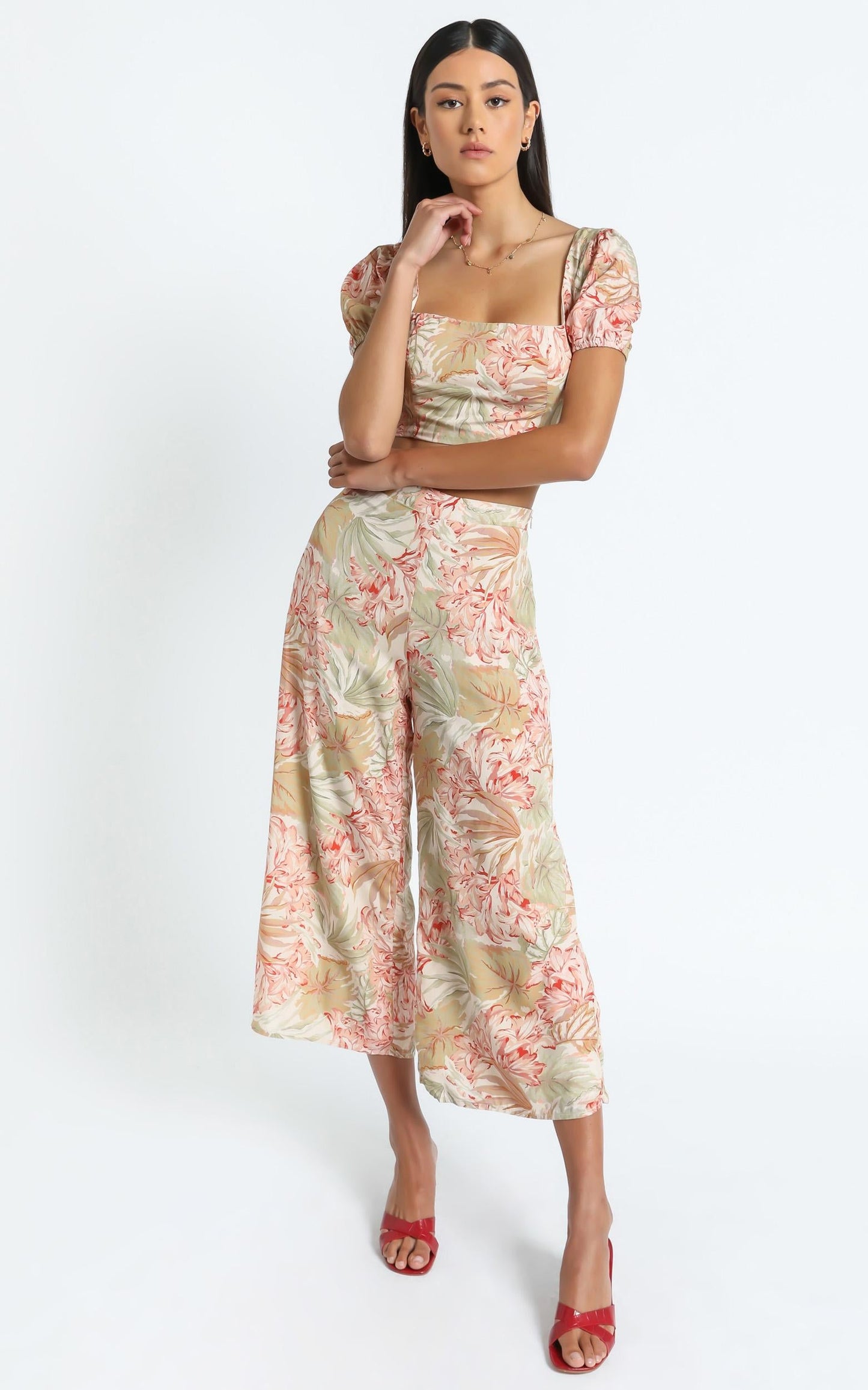 Olympia Two Piece Set in Palm Print
