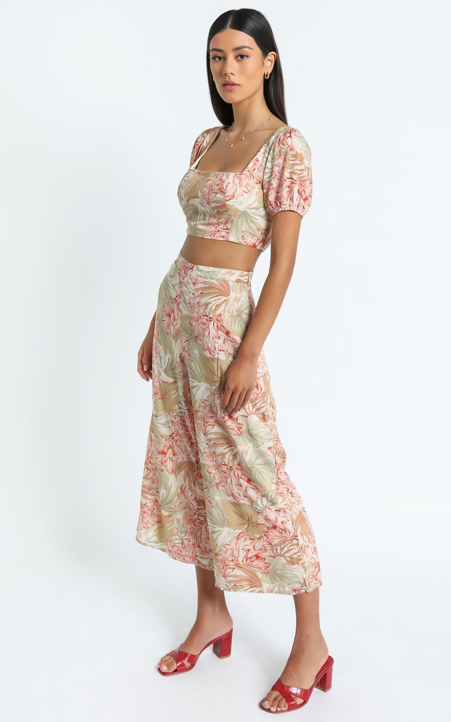 Olympia Two Piece Set in Palm Print