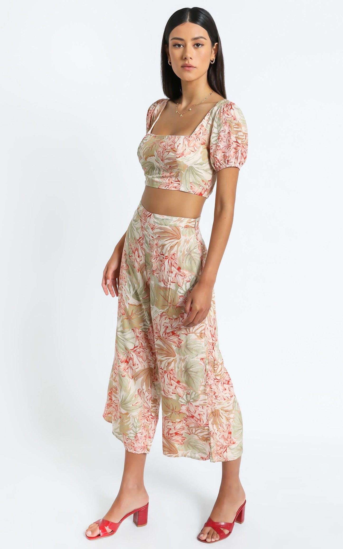Olympia Two Piece Set in Palm Print