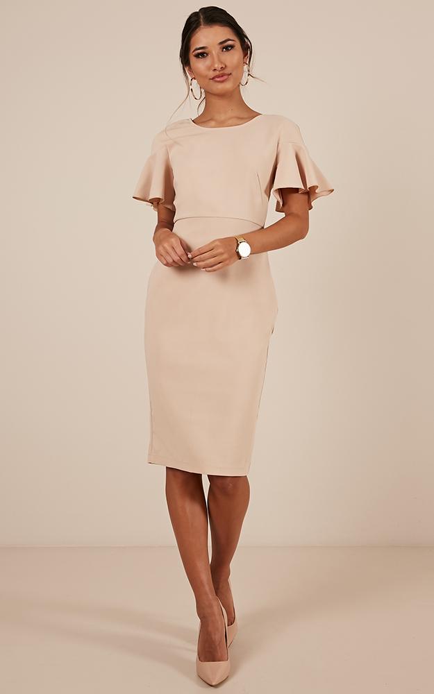 On My Way Up Dress In Beige