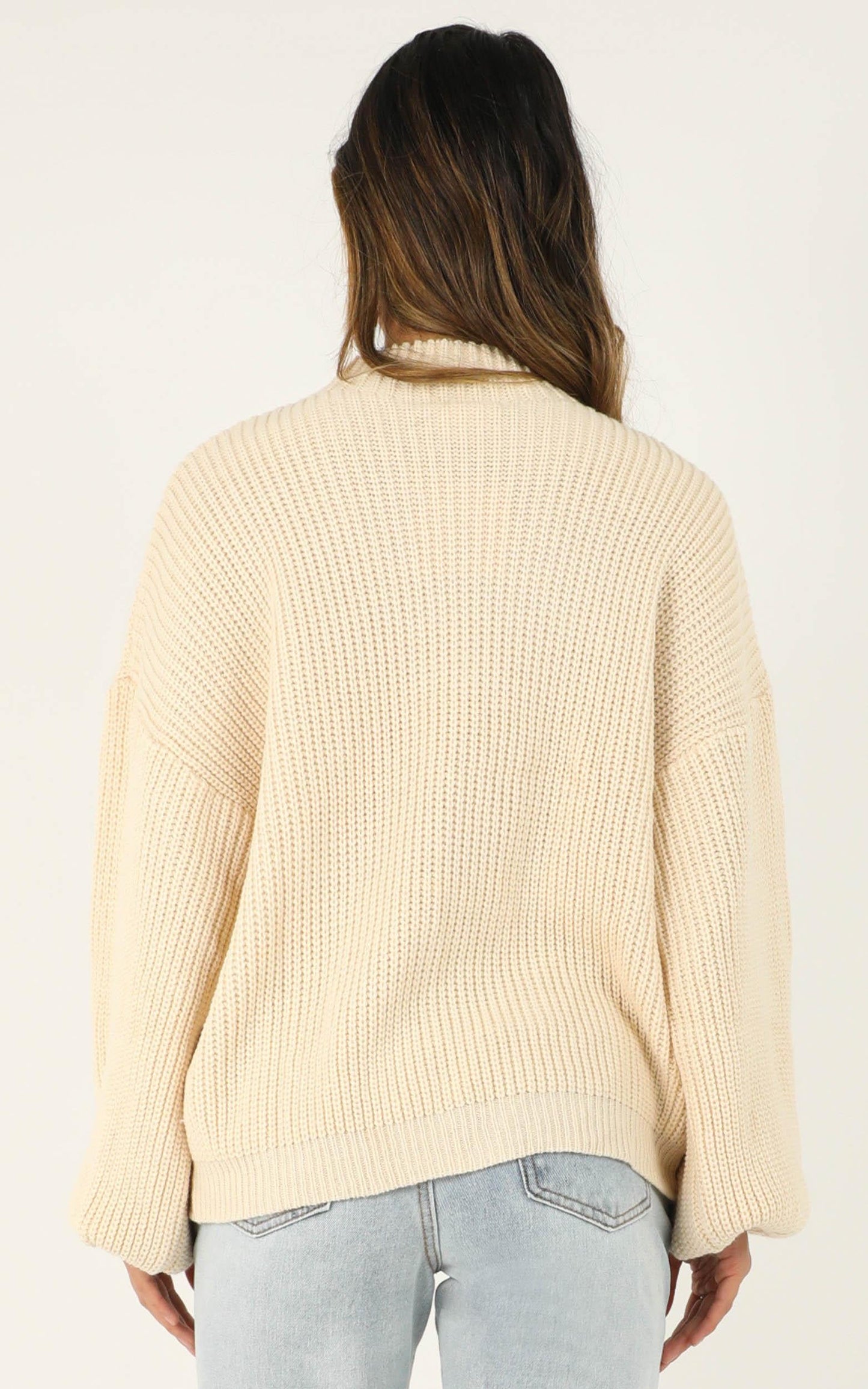 I Feel Love Oversized Knit Jumper in Cream