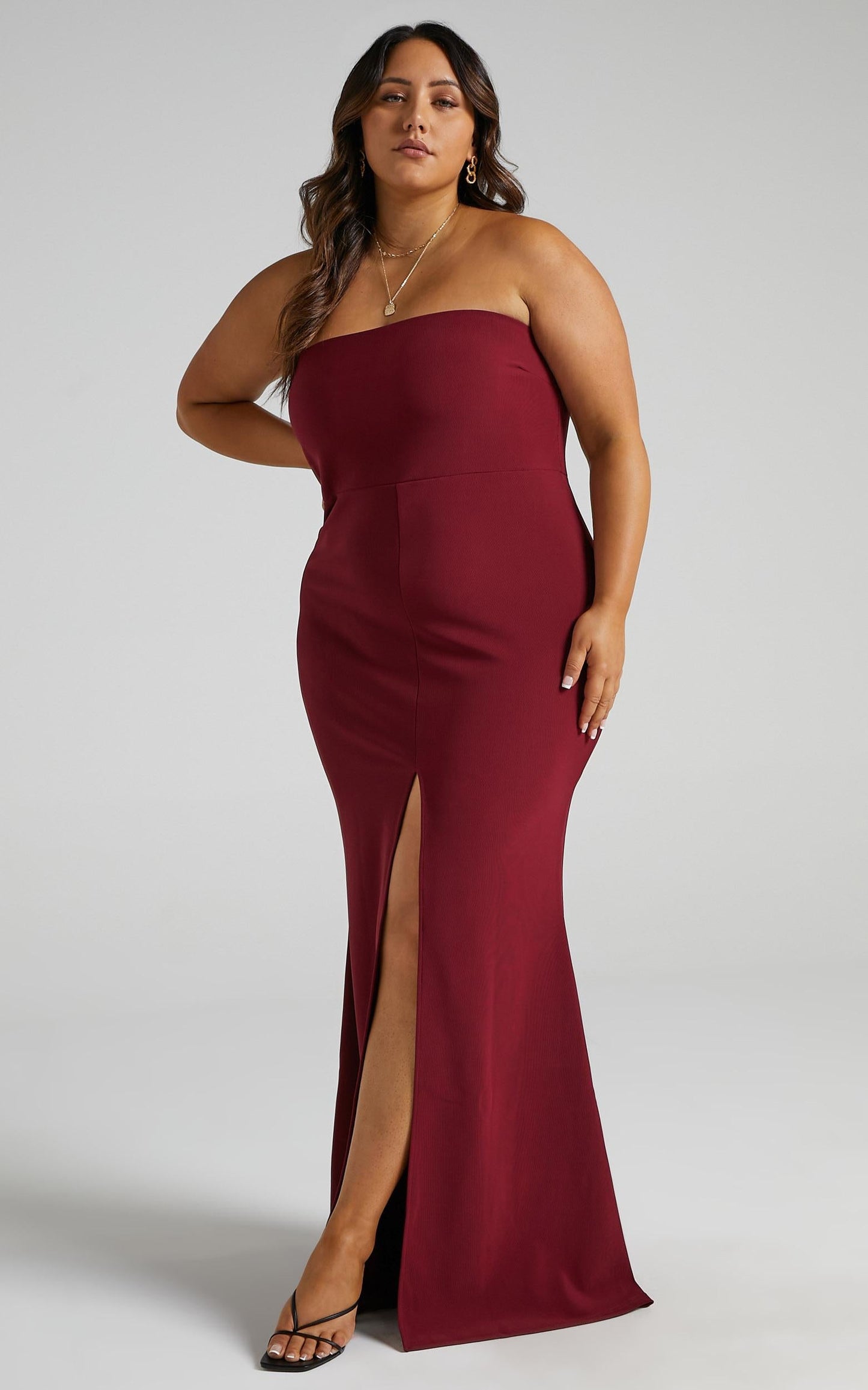 One More Kiss Maxi Dress in Wine