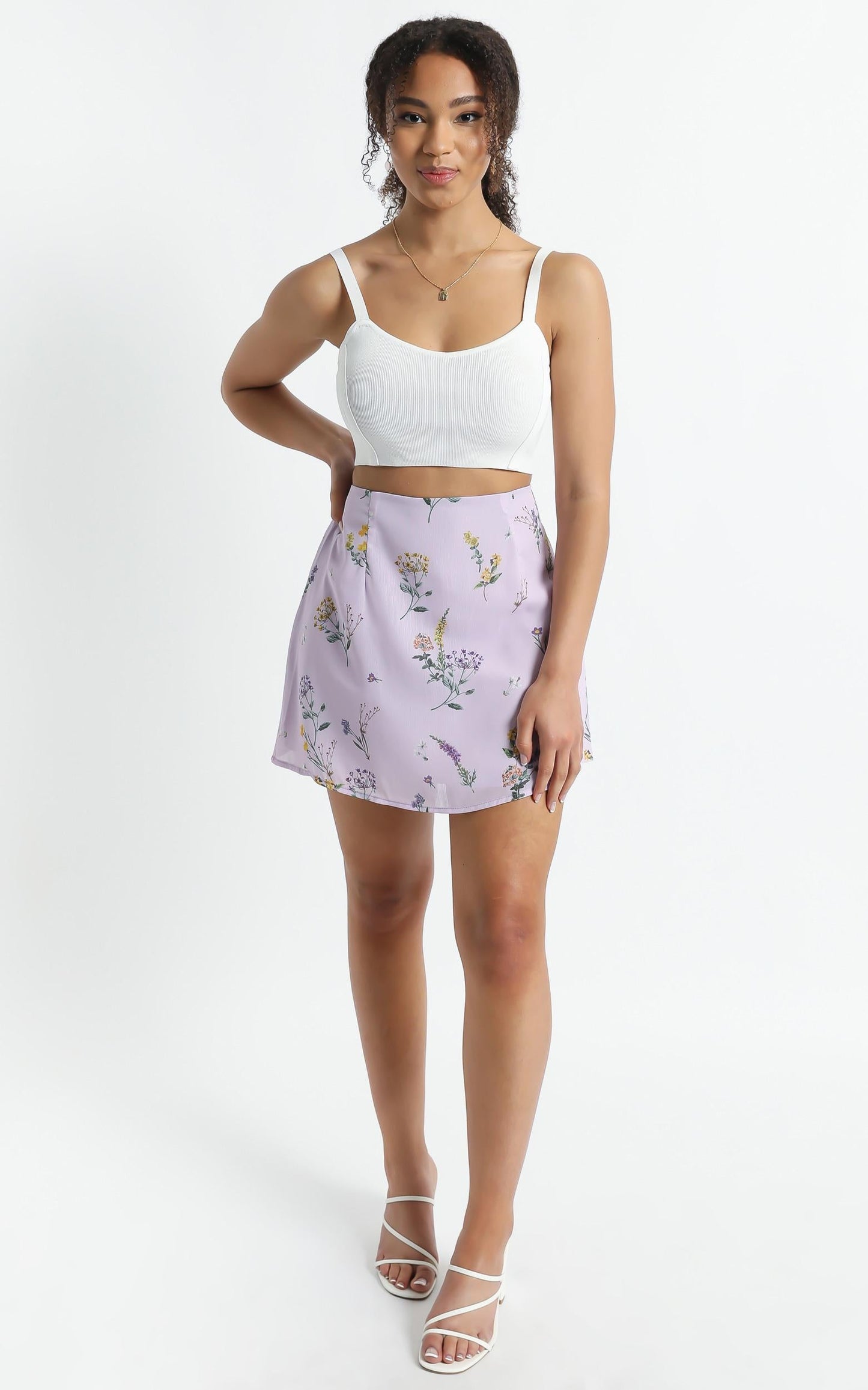 Only Offer Skirt in Lavender Botanical Floral