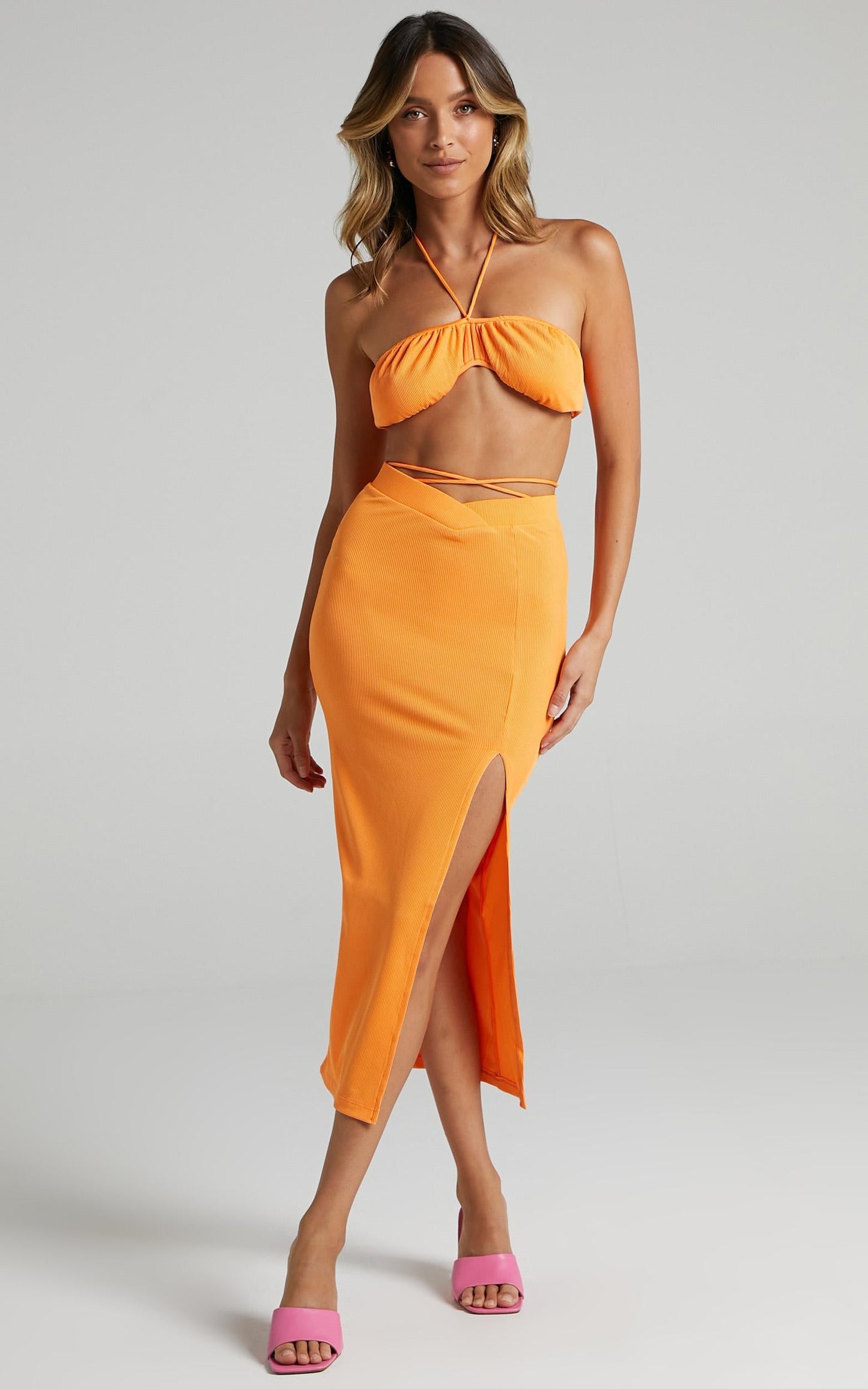 Chloey Two Piece Set in Orange