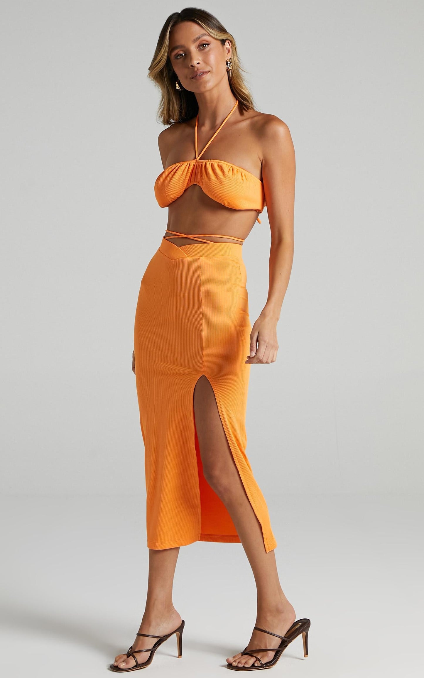 Chloey Two Piece Set in Orange