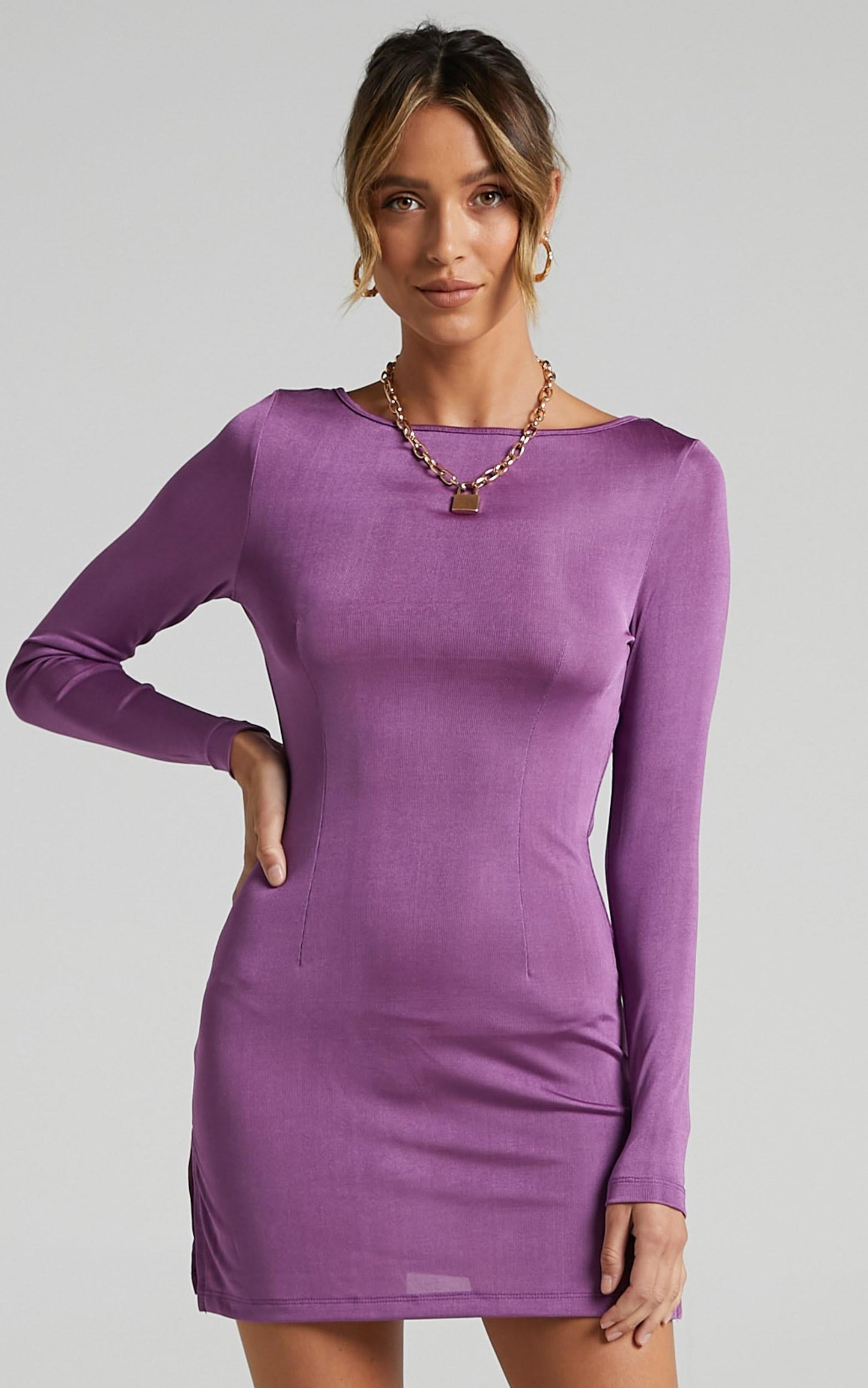 Lioness - Montana Mini Dress in Dark Orchid