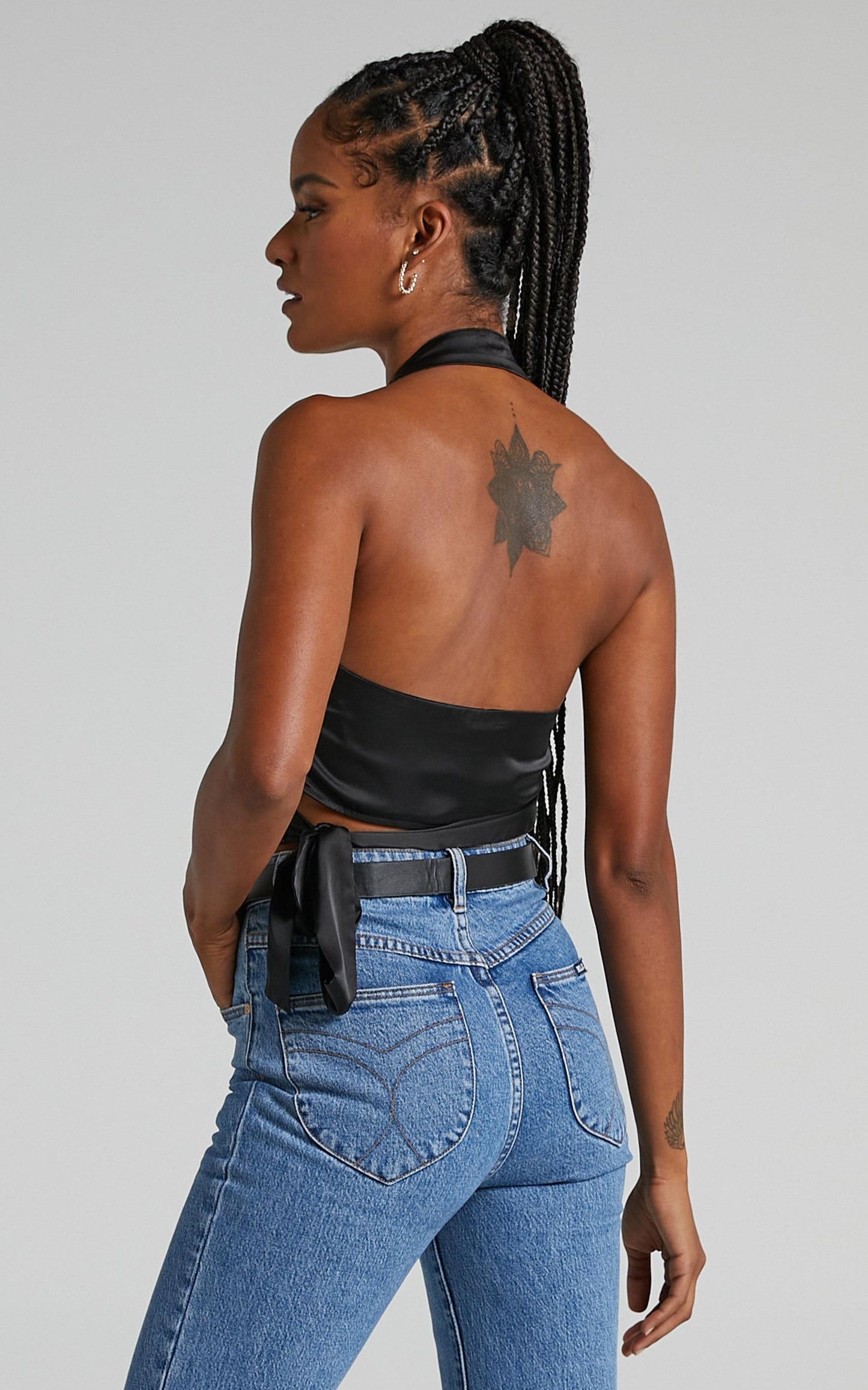 Orea Top - Halter Neck Top in Black
