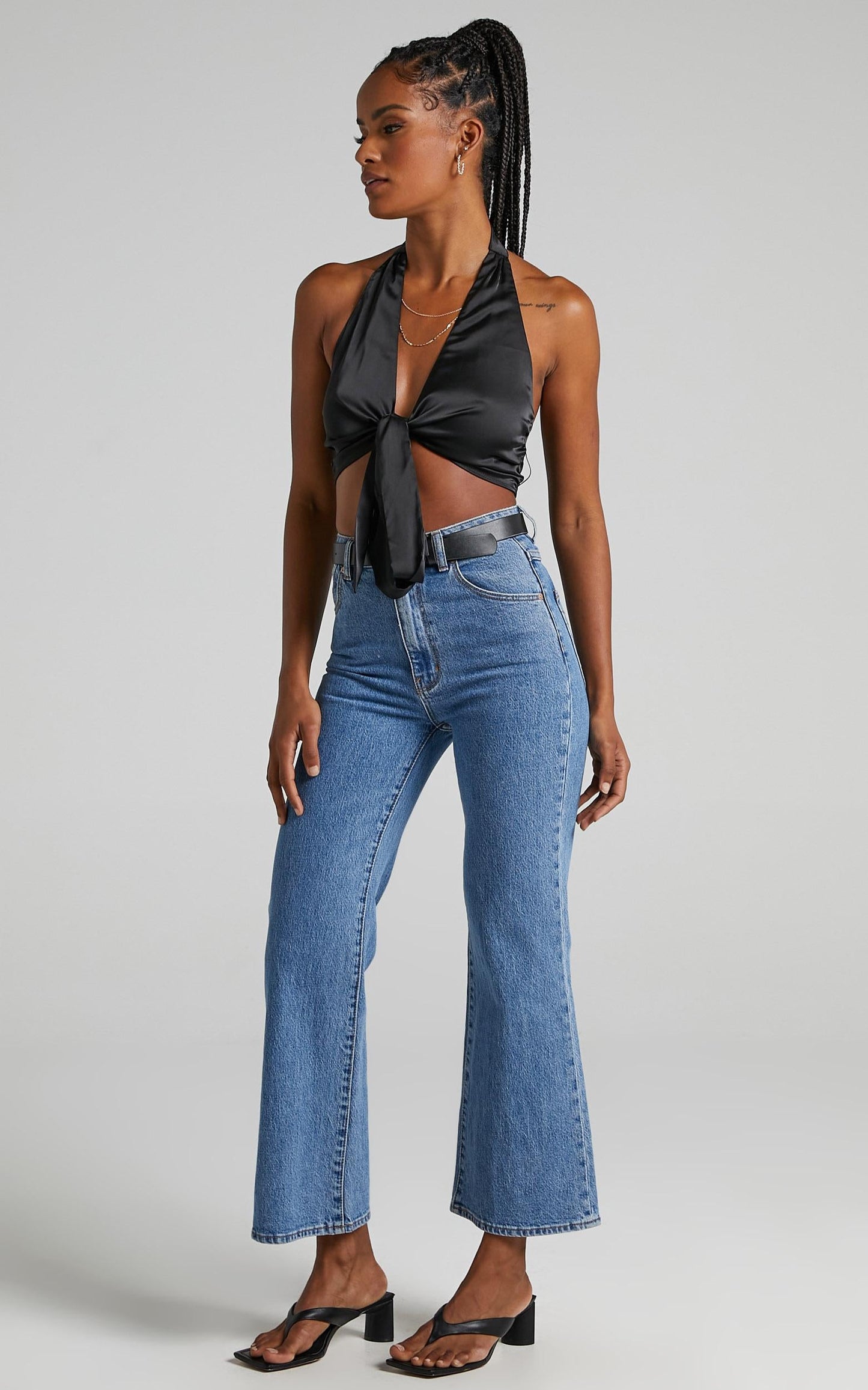 Orea Top - Halter Neck Top in Black