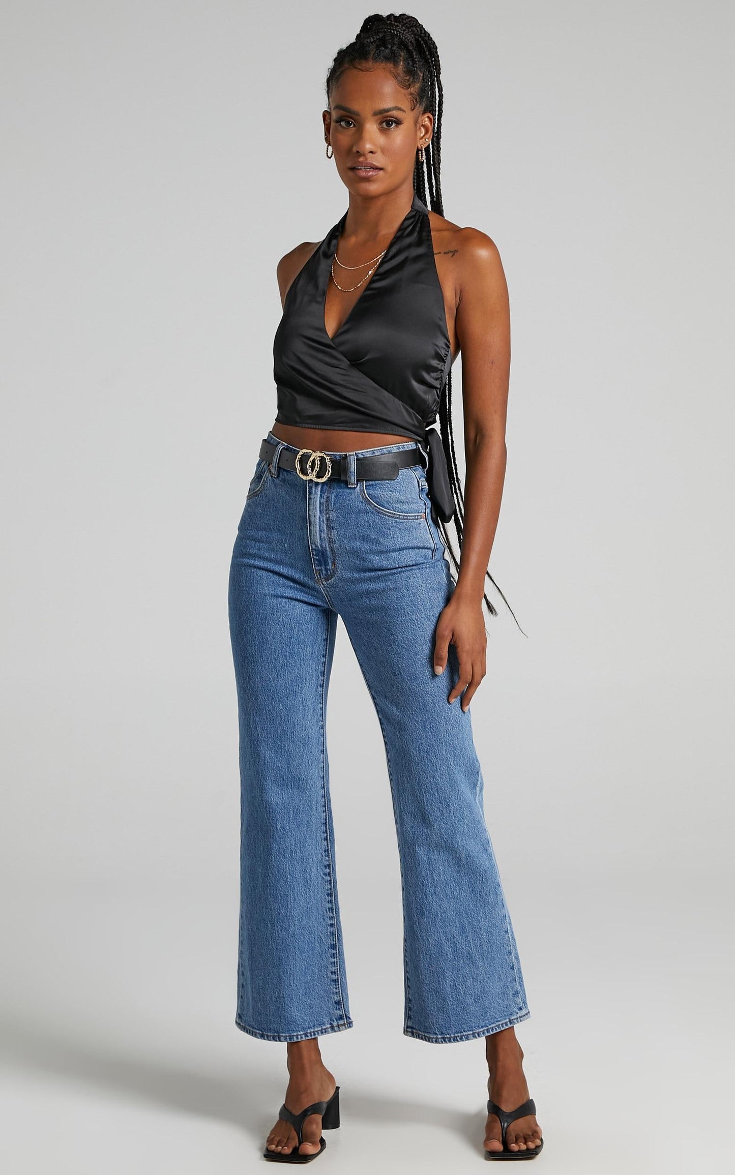 Orea Top - Halter Neck Top in Black