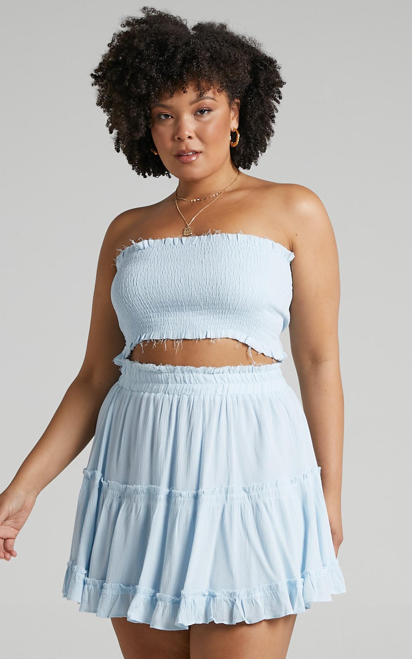 Outside The Line Two Piece Set in Baby Blue