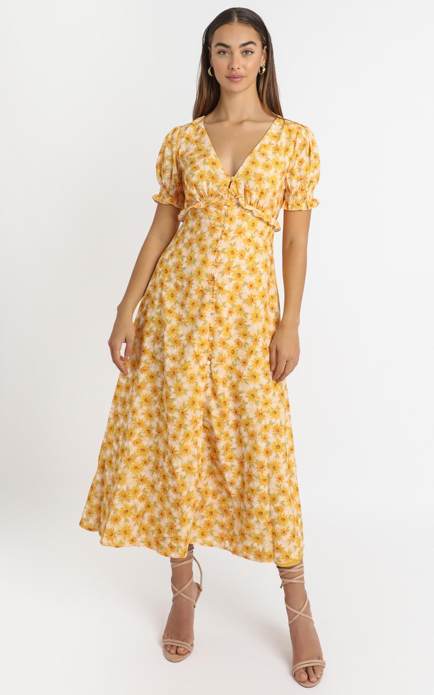 Our Paradise Dress in sunflower print