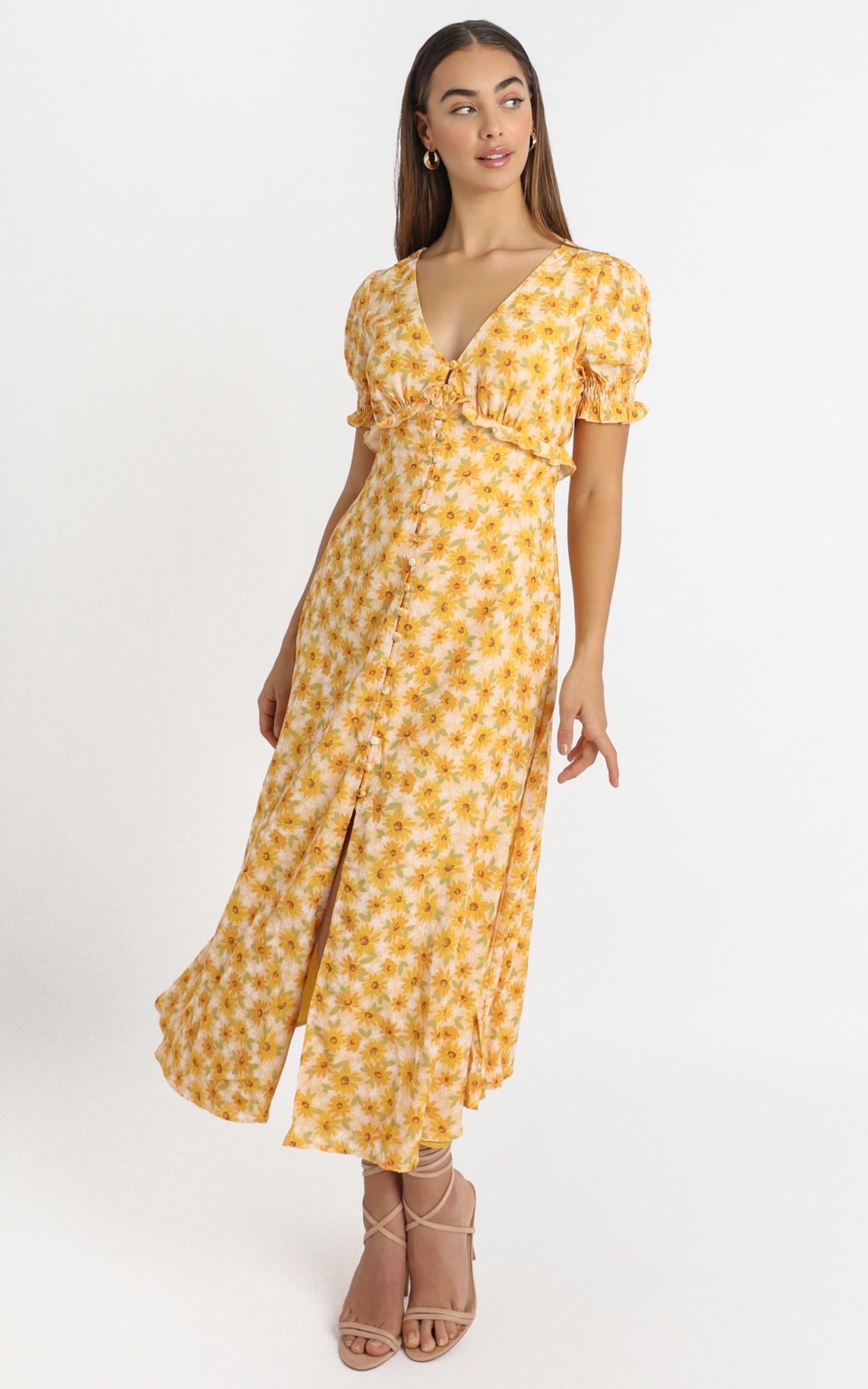 Our Paradise Dress in sunflower print