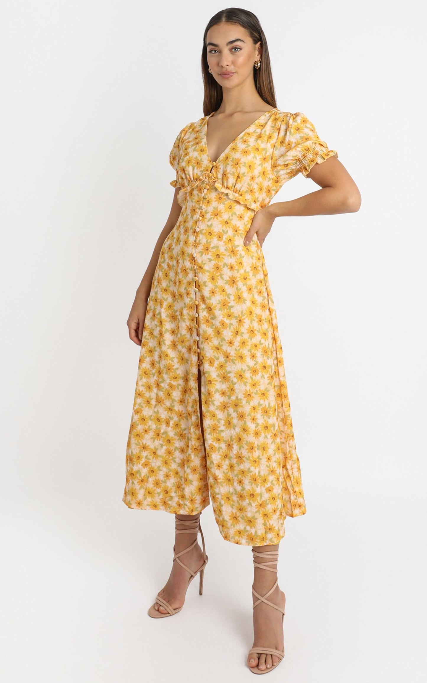 Our Paradise Dress in sunflower print