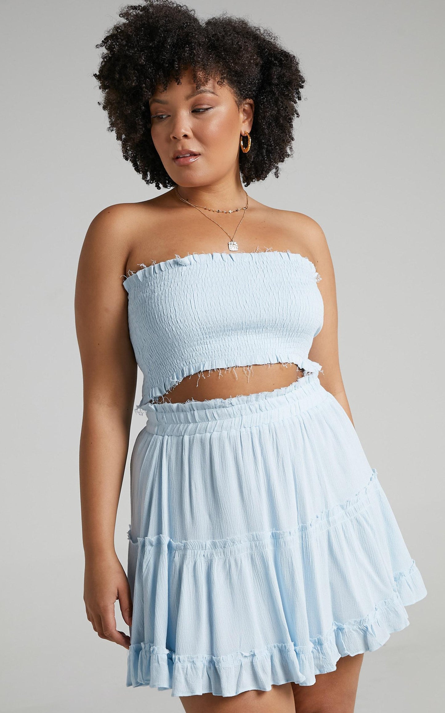 Outside The Line Two Piece Set in Baby Blue