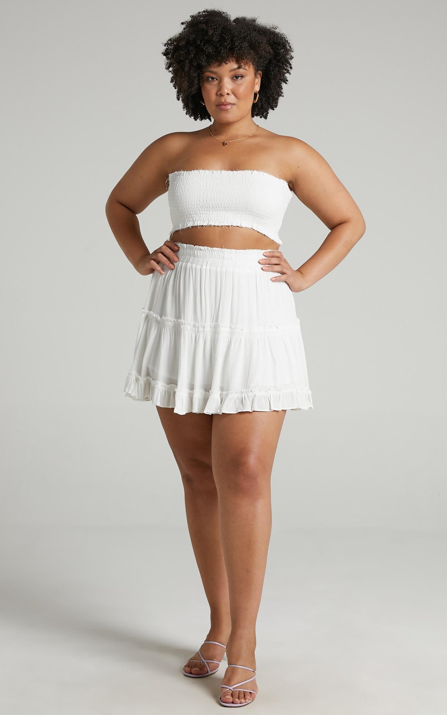Outside The Line Two Piece Set In White