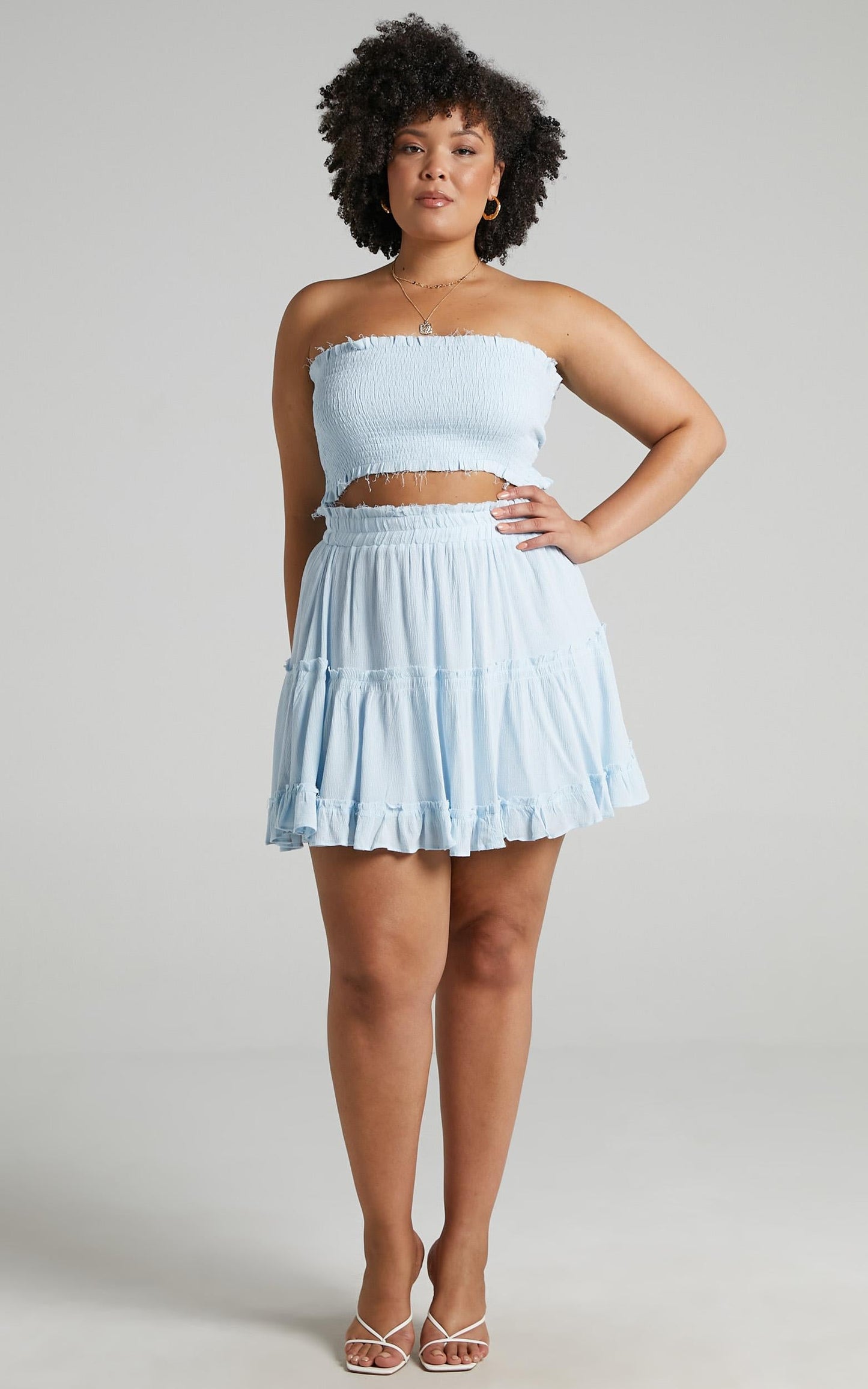 Outside The Line Two Piece Set in Baby Blue
