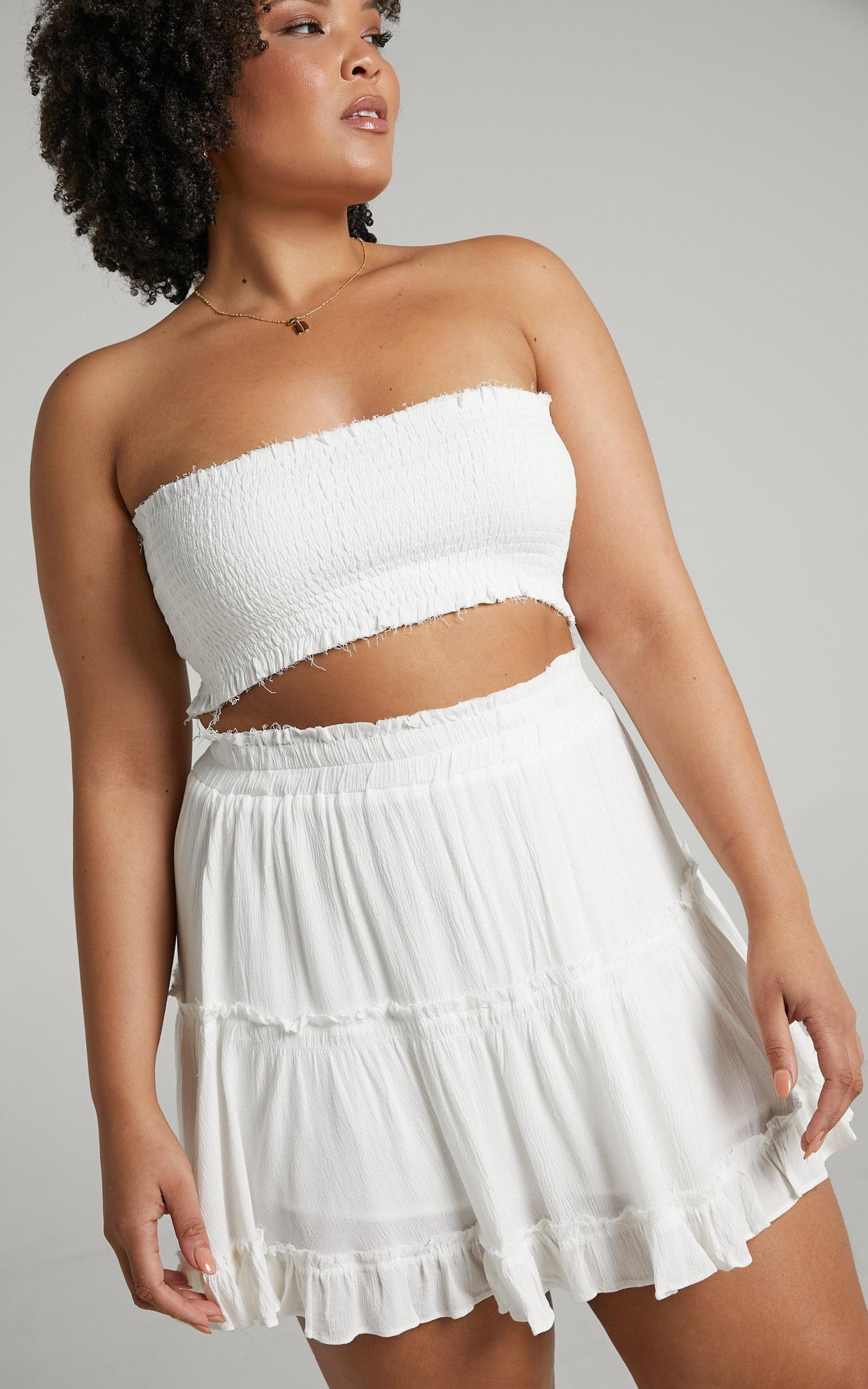 Outside The Line Two Piece Set In White