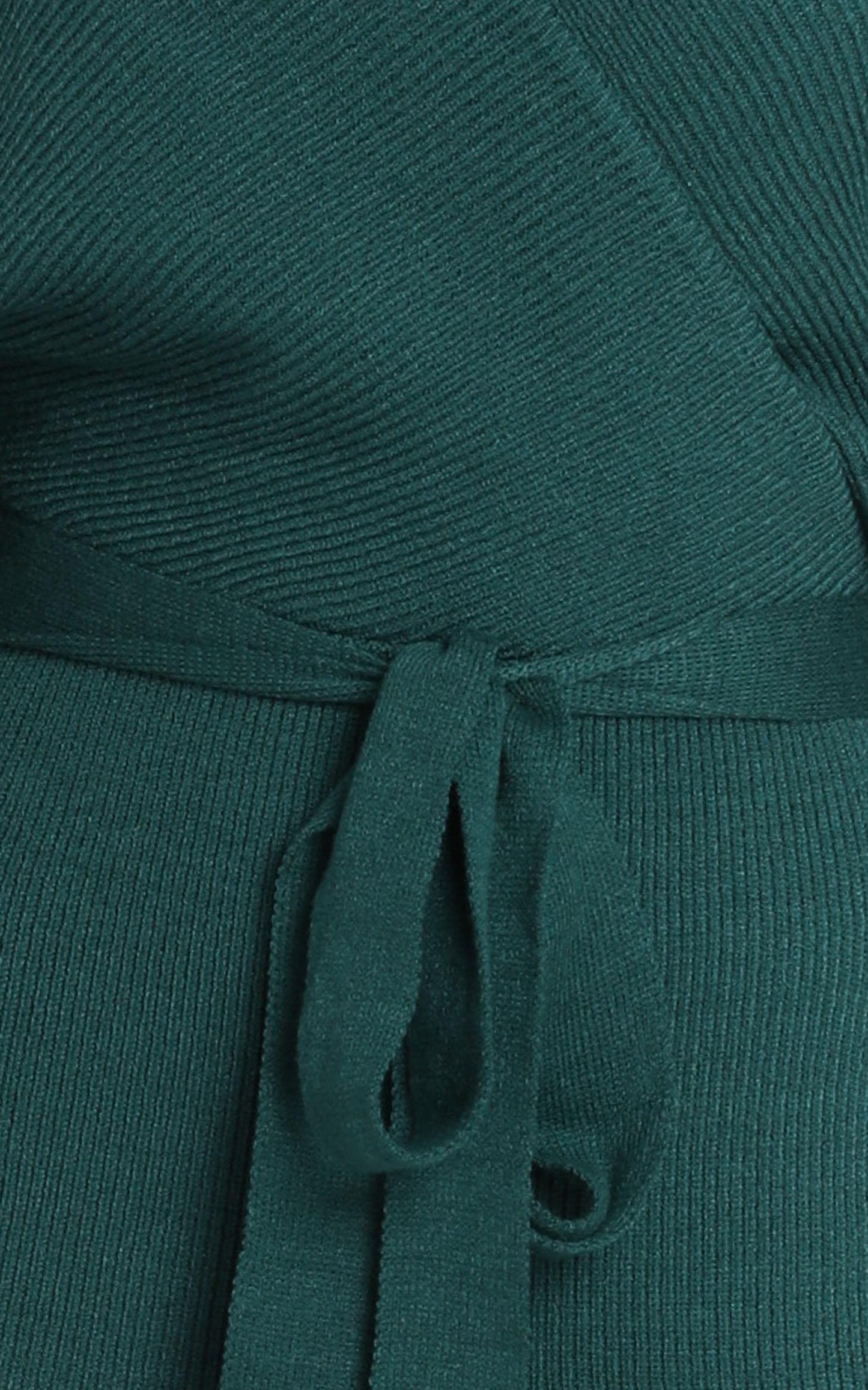 Over The World Knit Dress In Forest Green