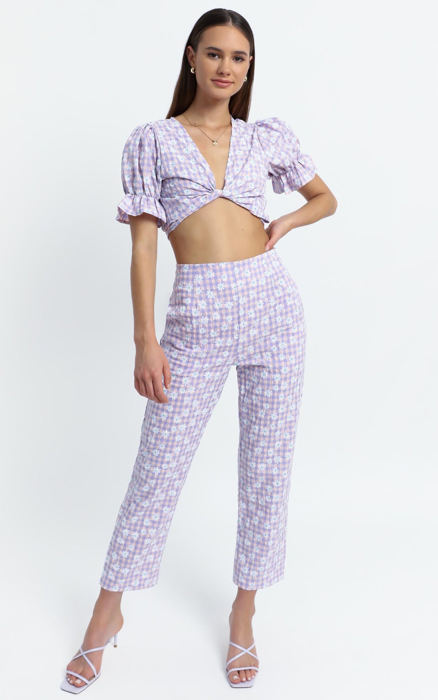 Octavia Pants in Lilac Floral
