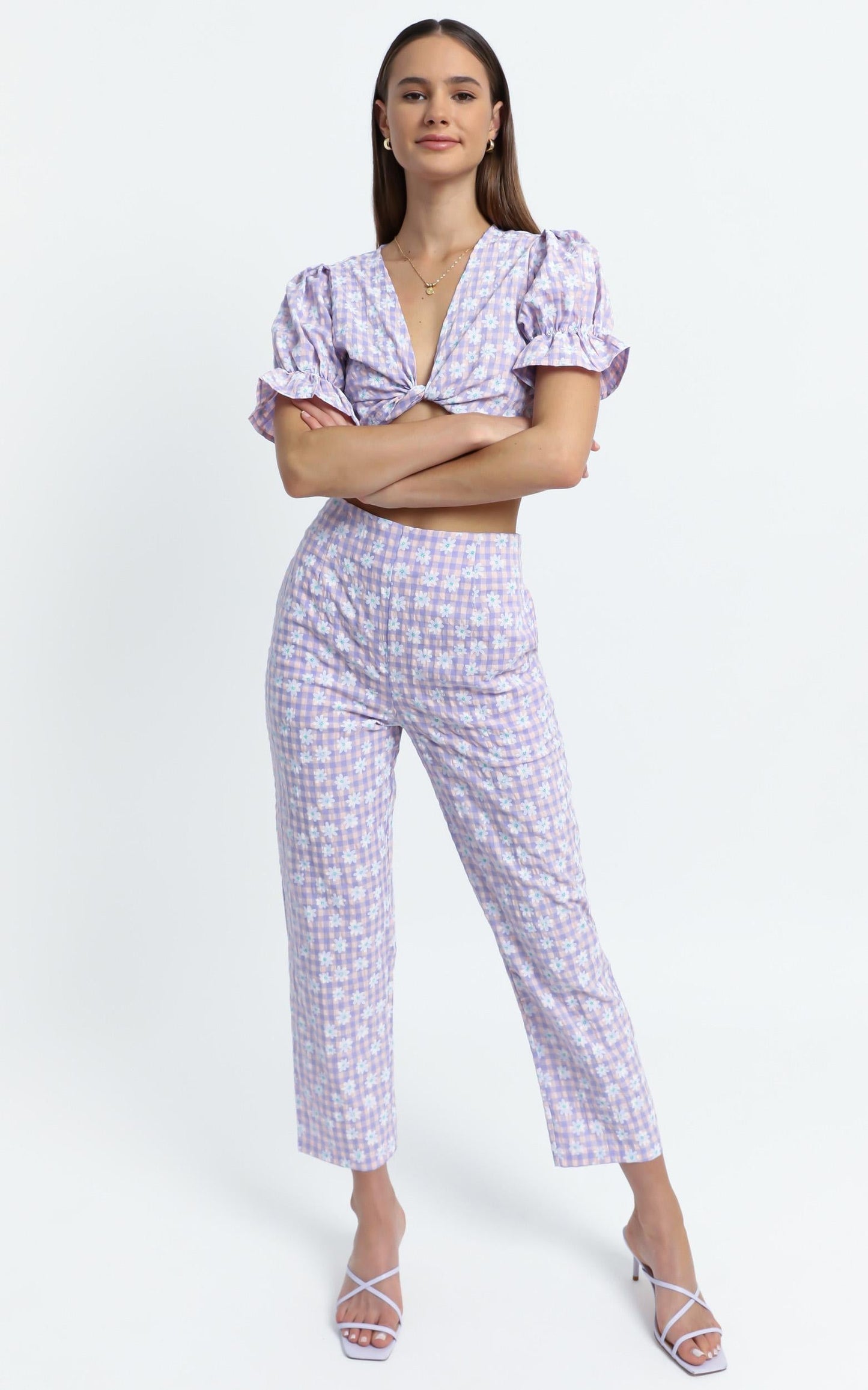 Octavia Pants in Lilac Floral