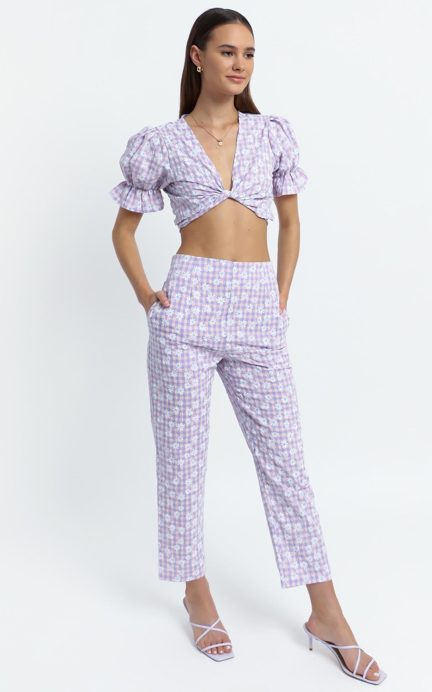 Octavia Pants in Lilac Floral