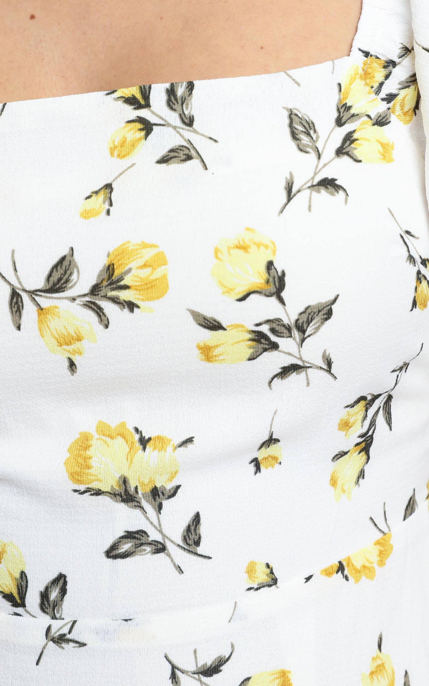 Parisian Spring Dress in White Floral