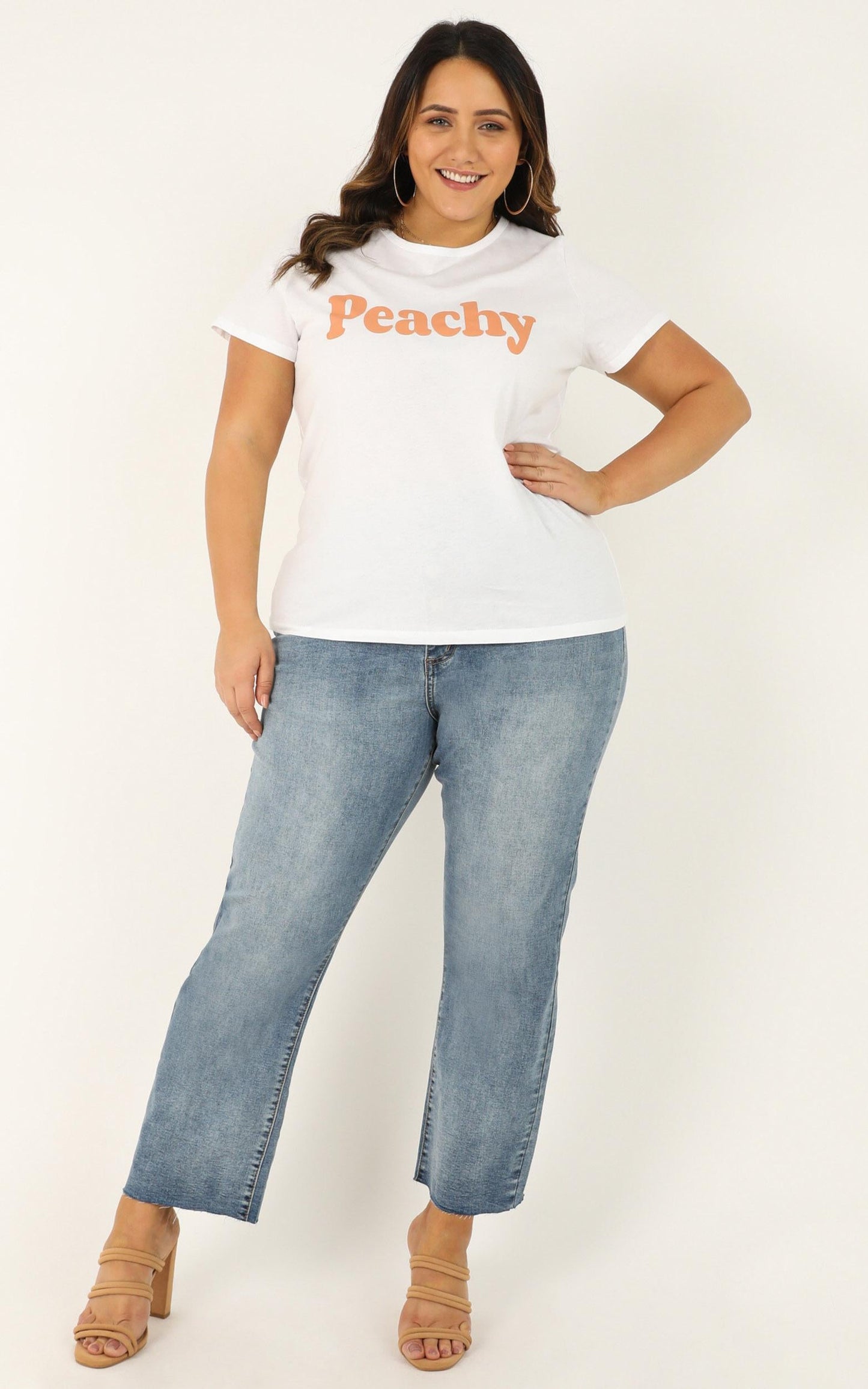 Peachy Tee In White