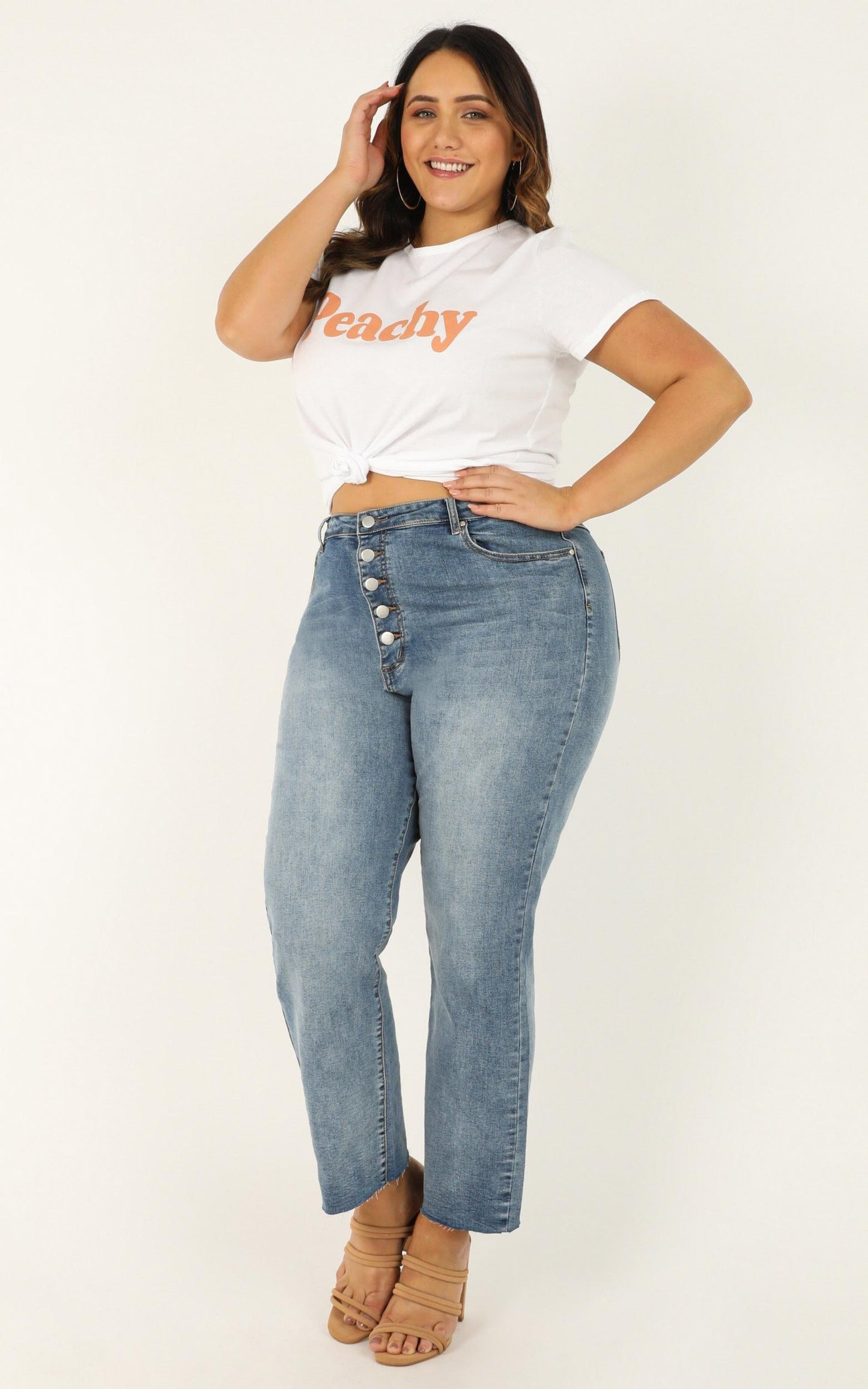 Peachy Tee In White