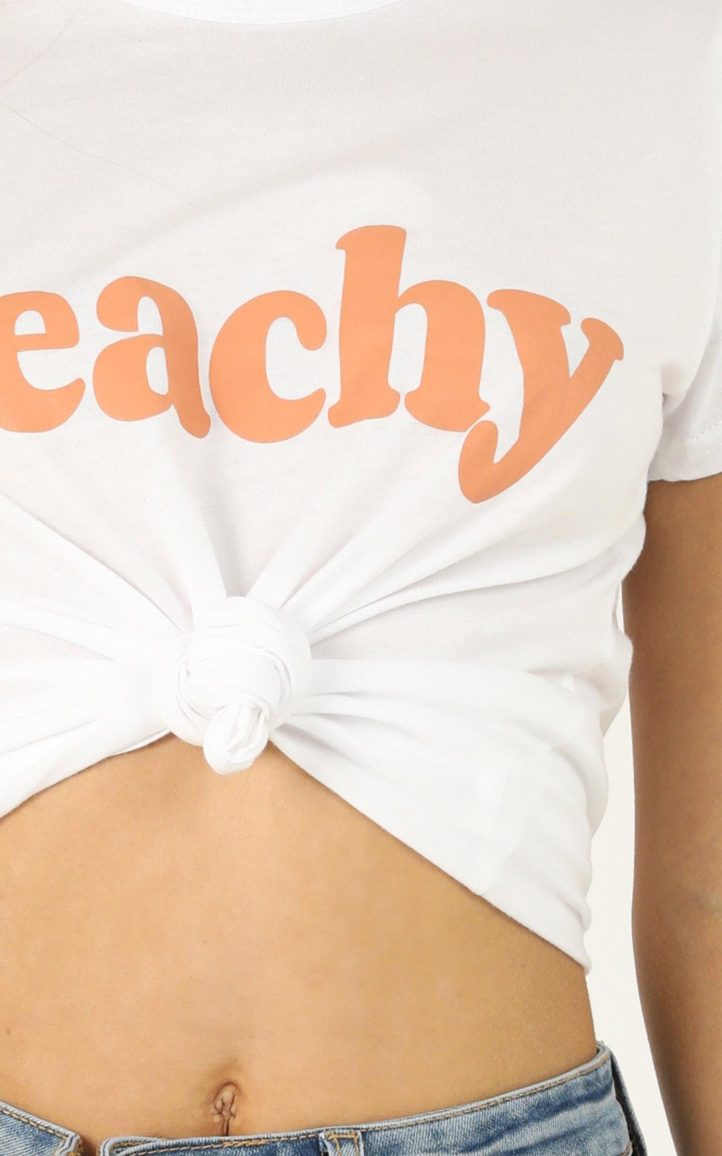 Peachy Tee In White