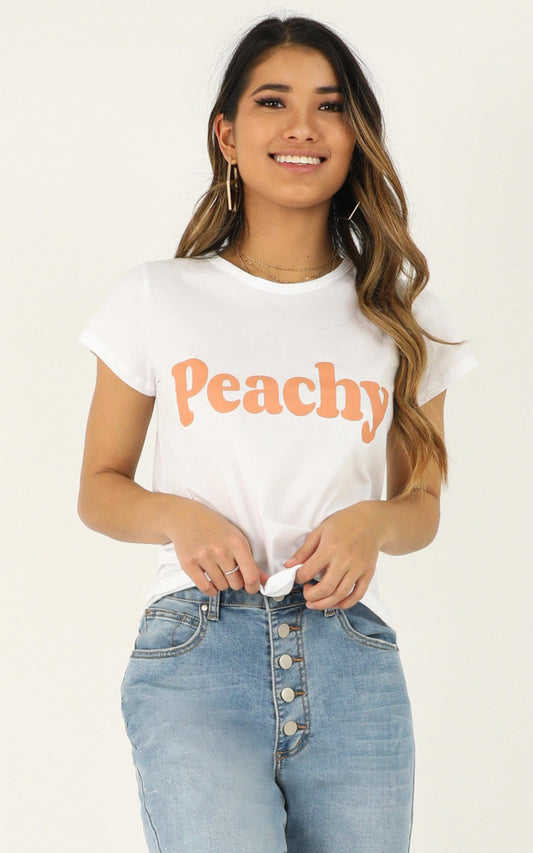 Peachy Tee In White